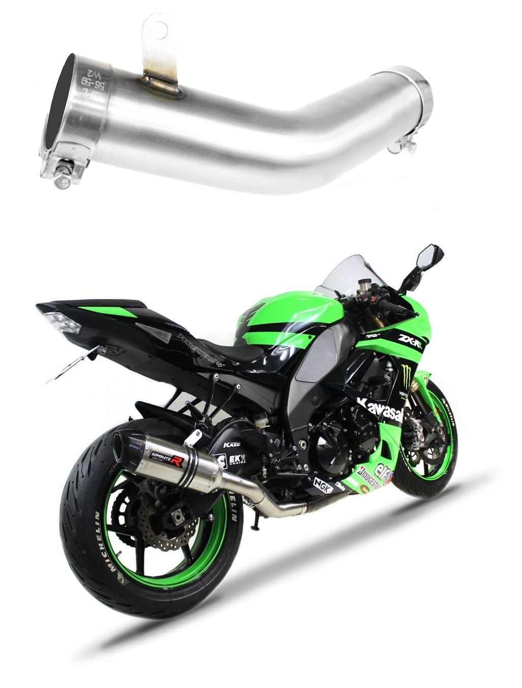 ZX10R Exhaust Cat Eliminator DECAT 2008 - 2010 20 m.