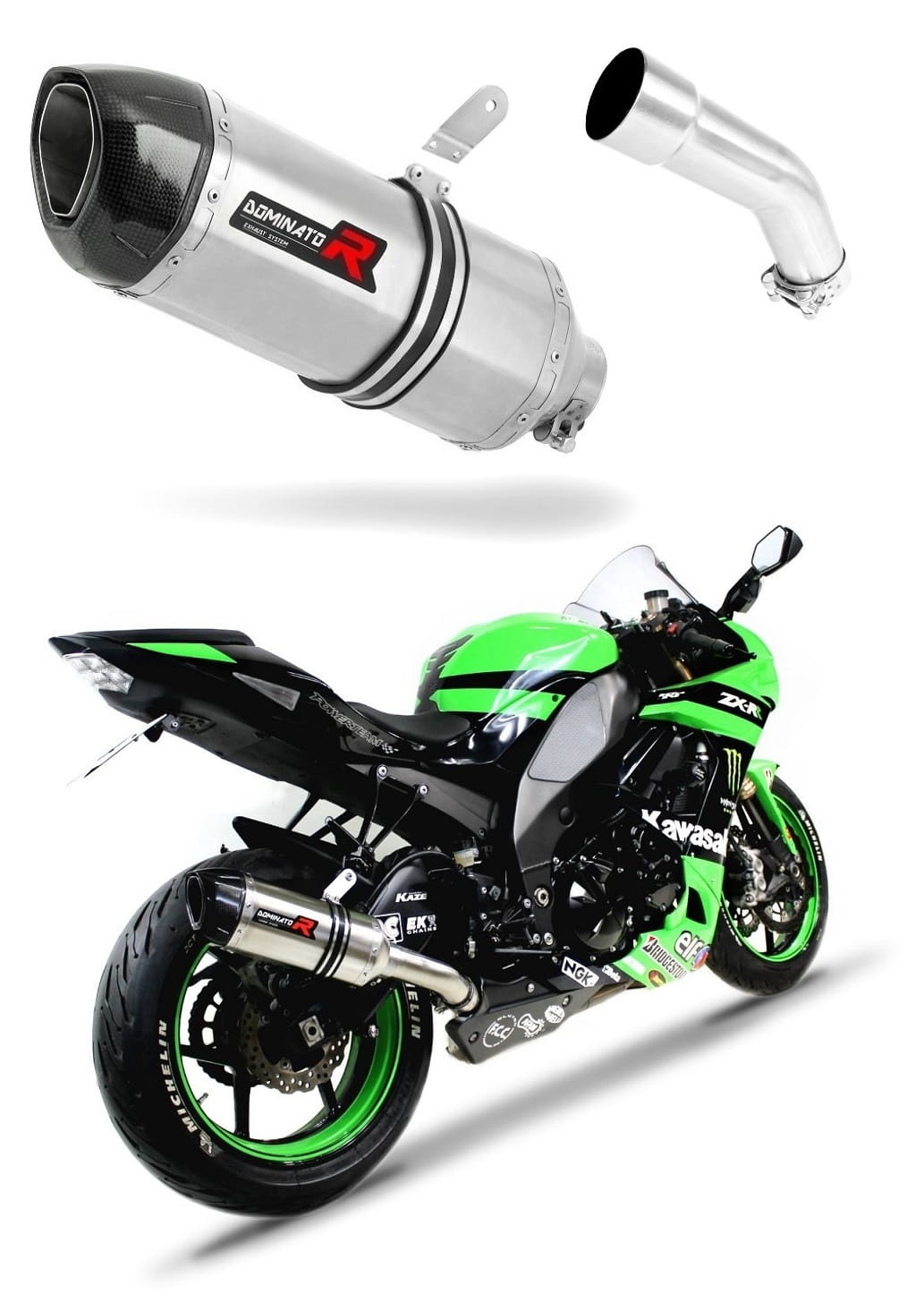 Kawasaki ZX10R 2008 - 2010 Exhaust Silencer Muffler HP1 + dB killer medium 20 m.