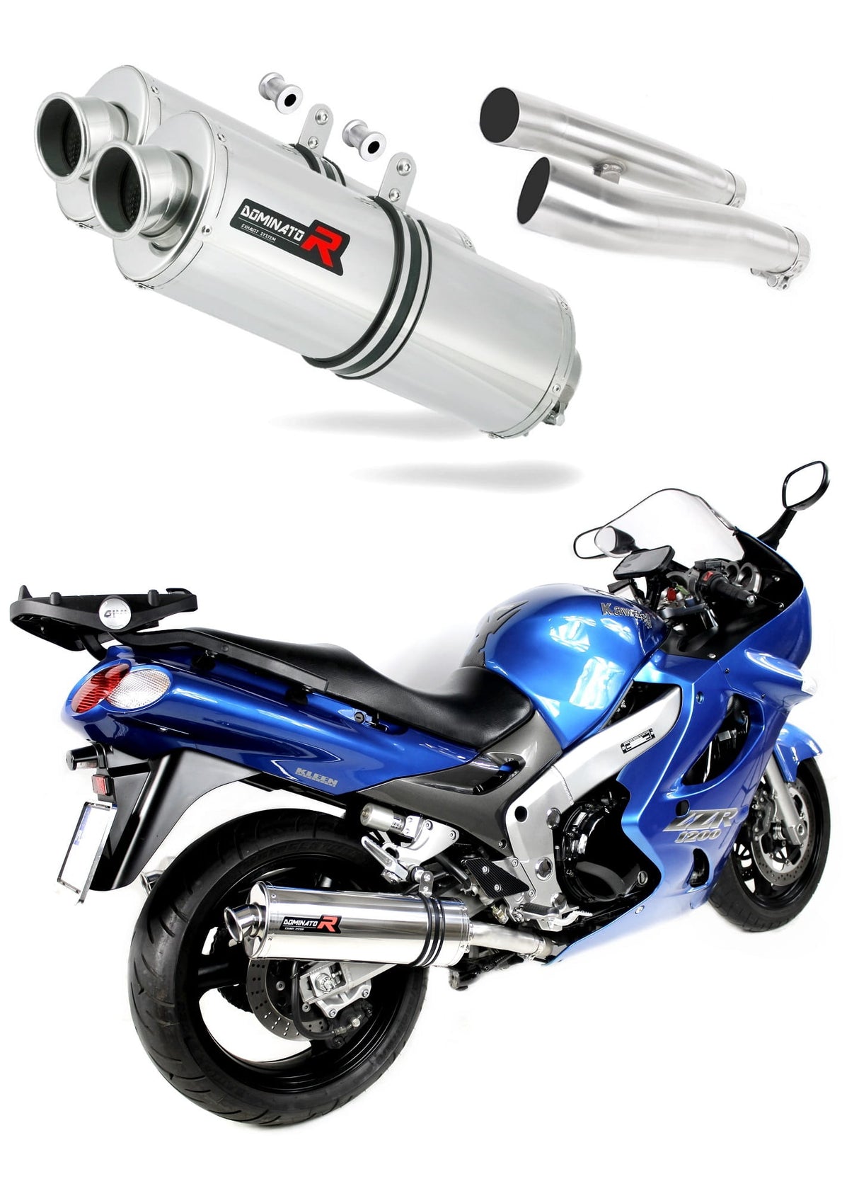 Kawasaki ZZR 1200 2002 - 2005 Exhaust Silencer Muffler OV + dB killer medium 20 m.