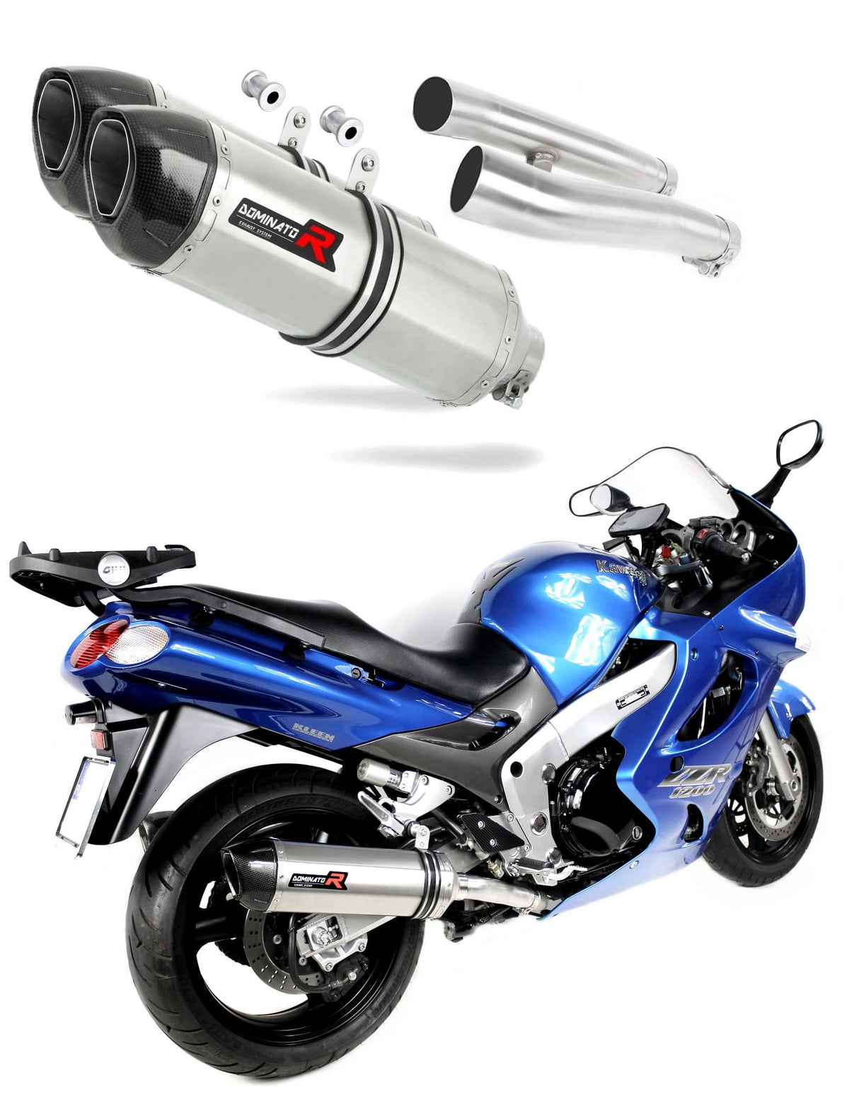 Kawasaki ZZR 1200 2002 - 2005 Exhaust Silencer Muffler HP1 + dB killer medium 20 m.