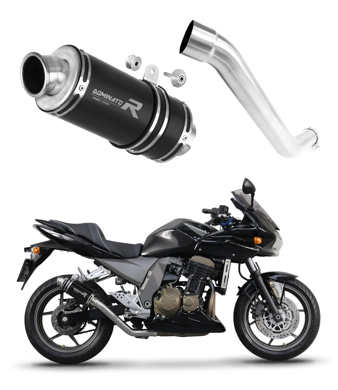 Kawasaki Z750 2004 - 2006 Exhaust Silencer Muffler GP1 BLACK + dB killer medium 20 m.