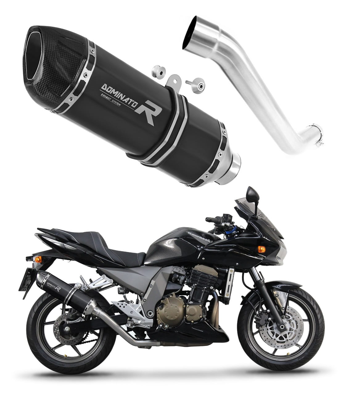 Kawasaki Z750 2004 - 2006 Exhaust Silencer Muffler HP1 BLACK + dB killer medium 20 m.