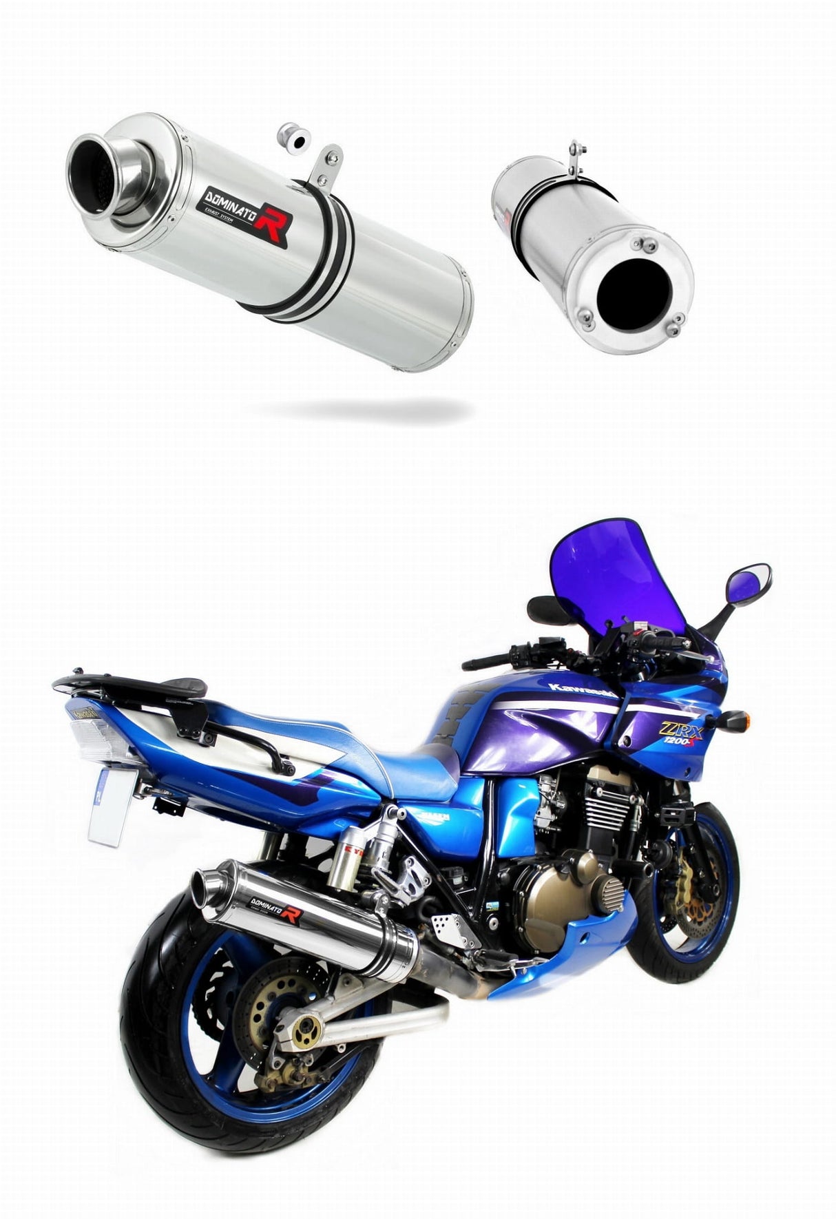 Kawasaki ZRX 1200 2001 - 2007 Exhaust Silencer Muffler ST + dB killer medium 20 m.