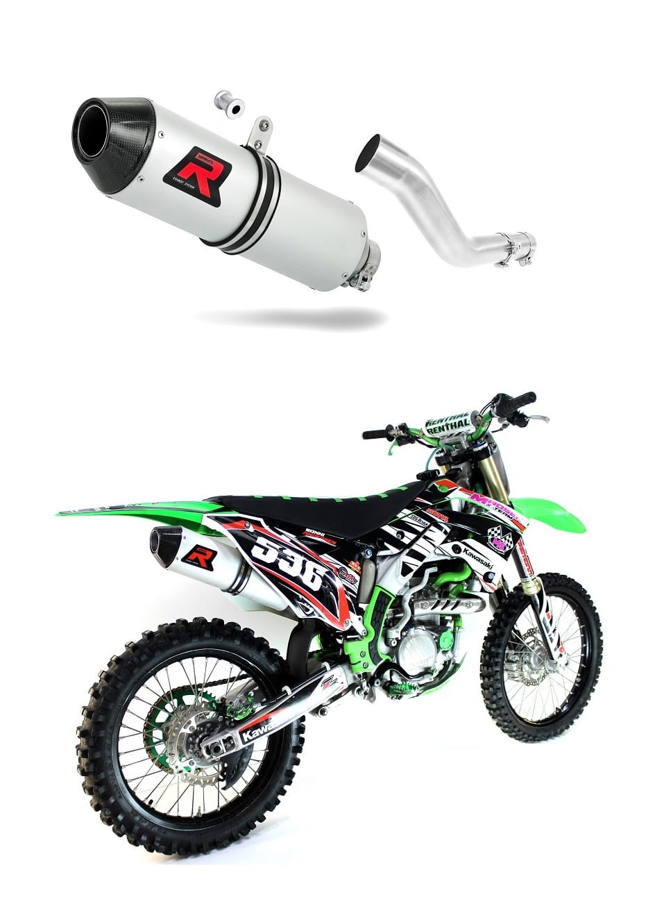 Kawasaki KXF 450 2012 - 2018 Exhaust Silencer Muffler MX2 + dB killer medium 20 m.