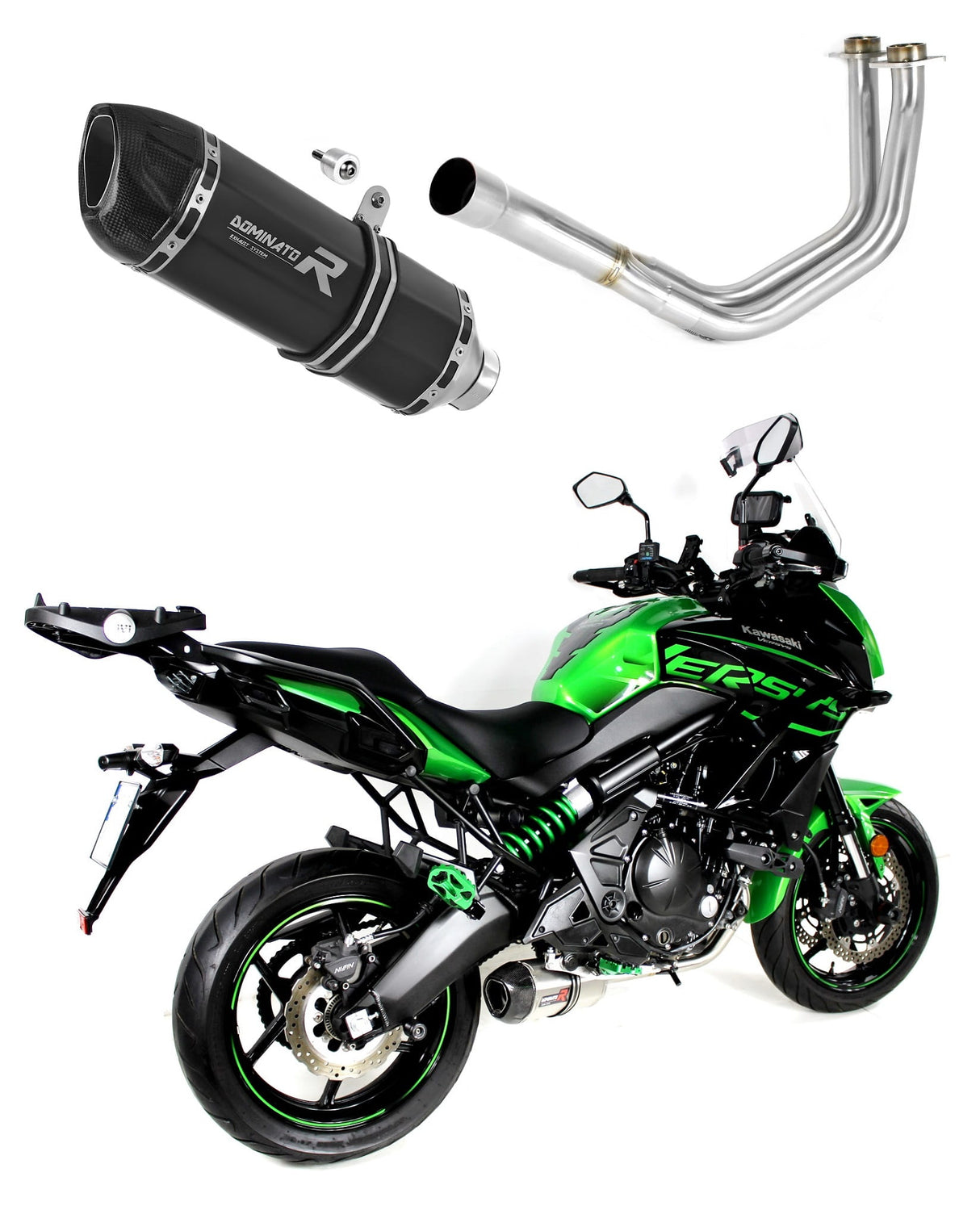 Kawasaki VERSYS 650 2015 - 2020 Full Exhaust System Collector Silencer HP1 BLACK + dB killer medium 20 m.