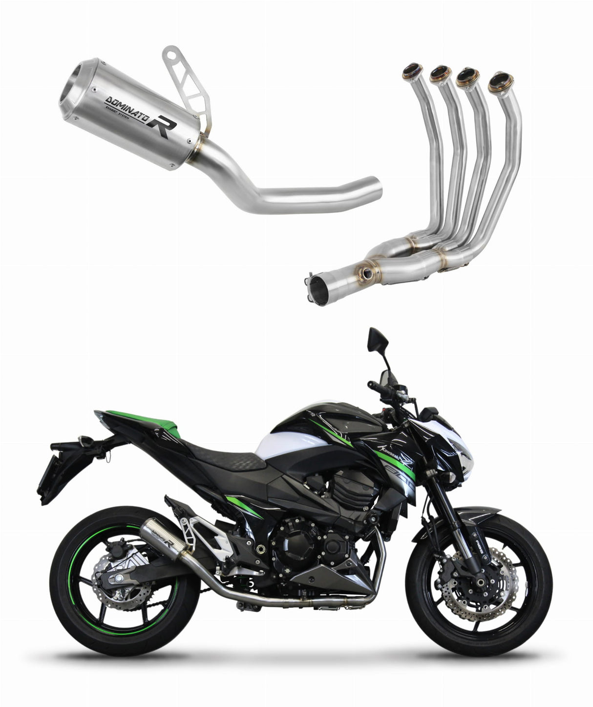 Kawasaki Z800 2013 - 2016 Full Exhaust System Collector Silencer GPS + dB killer medium 20 m.