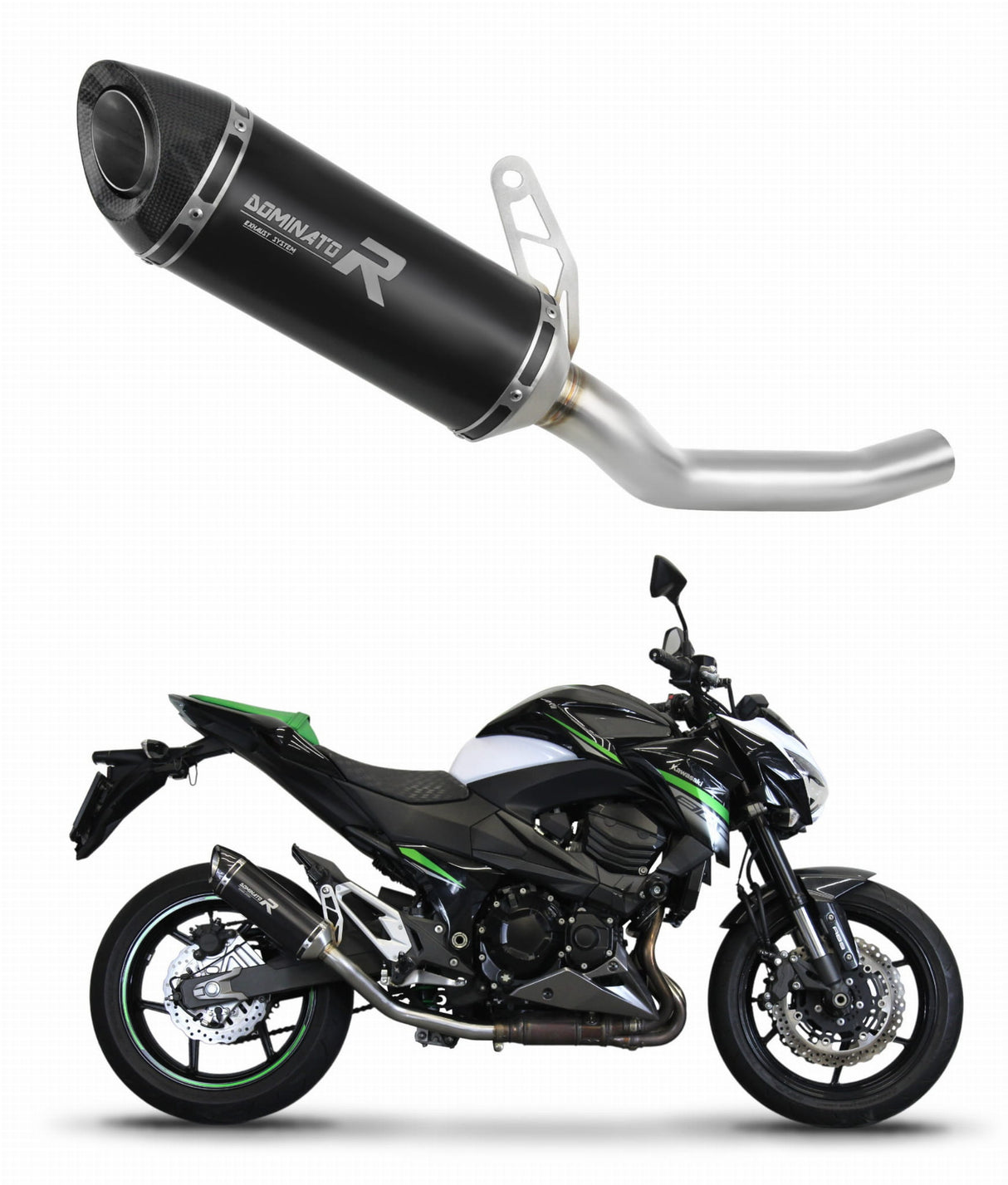 Kawasaki Z800 2013 - 2016 Exhaust Silencer Muffler HP8 BLACK + dB killer medium 20 m.