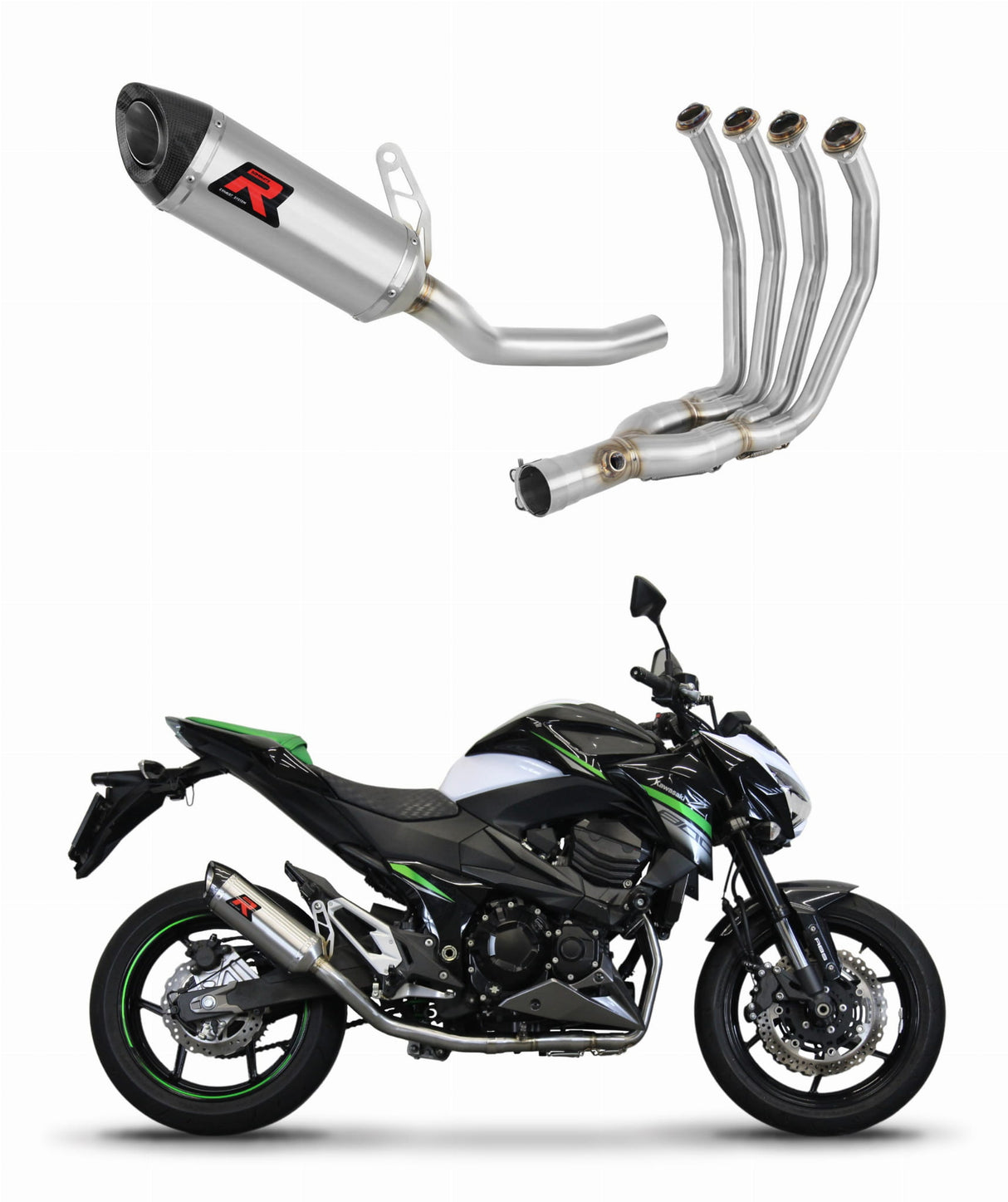 Kawasaki Z800 2013 - 2016 Full Exhaust System Collector Silencer HP8 + dB killer medium 20 m.