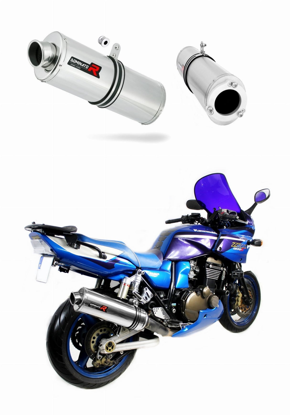 Kawasaki ZRX 1200 S 2001 - 2007 Exhaust Silencer Muffler OV + dB killer medium 20 m.