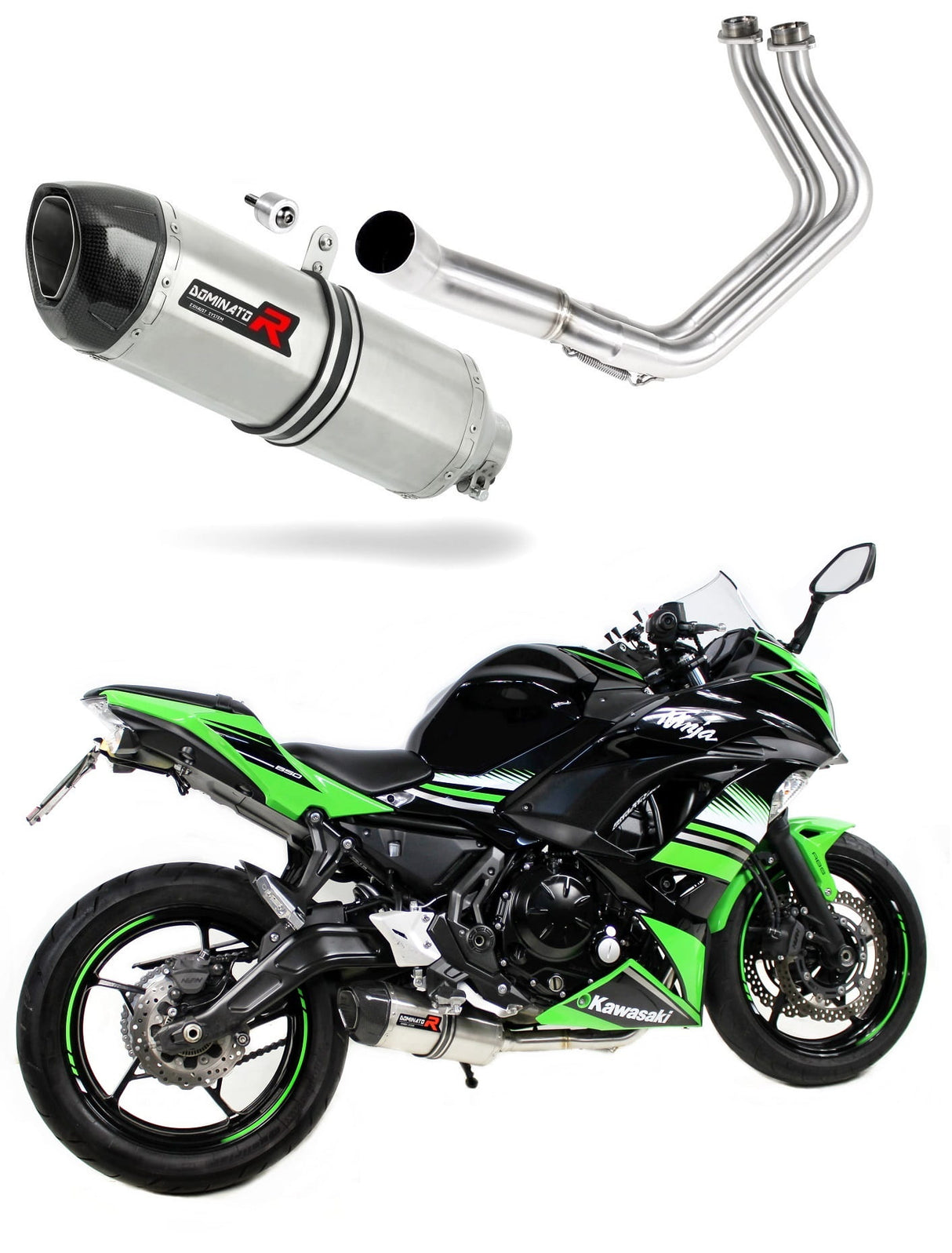 Kawasaki NINJA 650 2017 - 2022 Full Exhaust System Collector Silencer HP1 + dB killer medium 20 m.