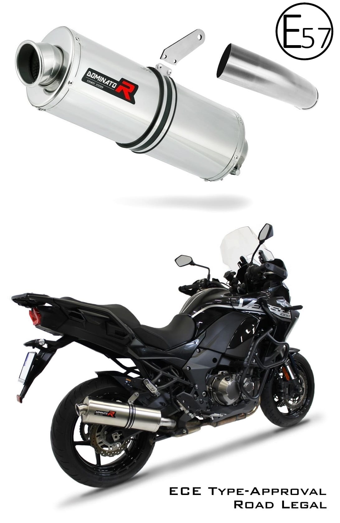 VERSYS 1000 EU Approved Exhaust Silencer OVAL 2019 - 2024 20 m.