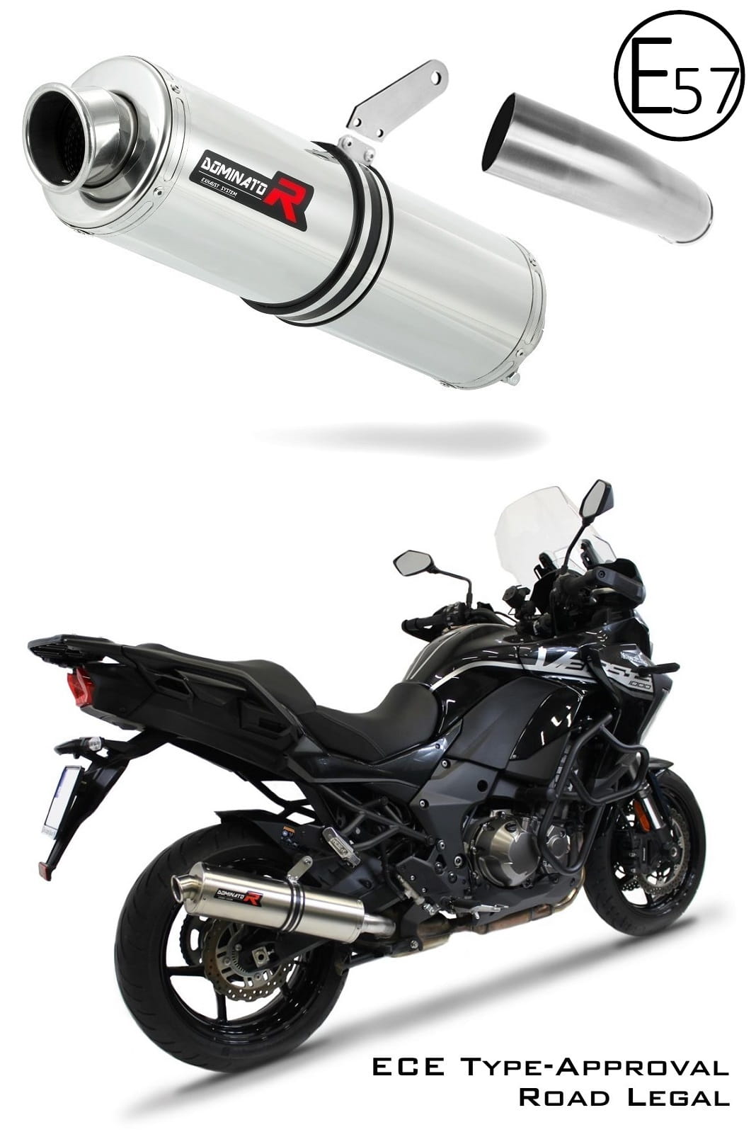 VERSYS 1000 EU Approved Exhaust Silencer ROUND 2019 - 2024 20 m.