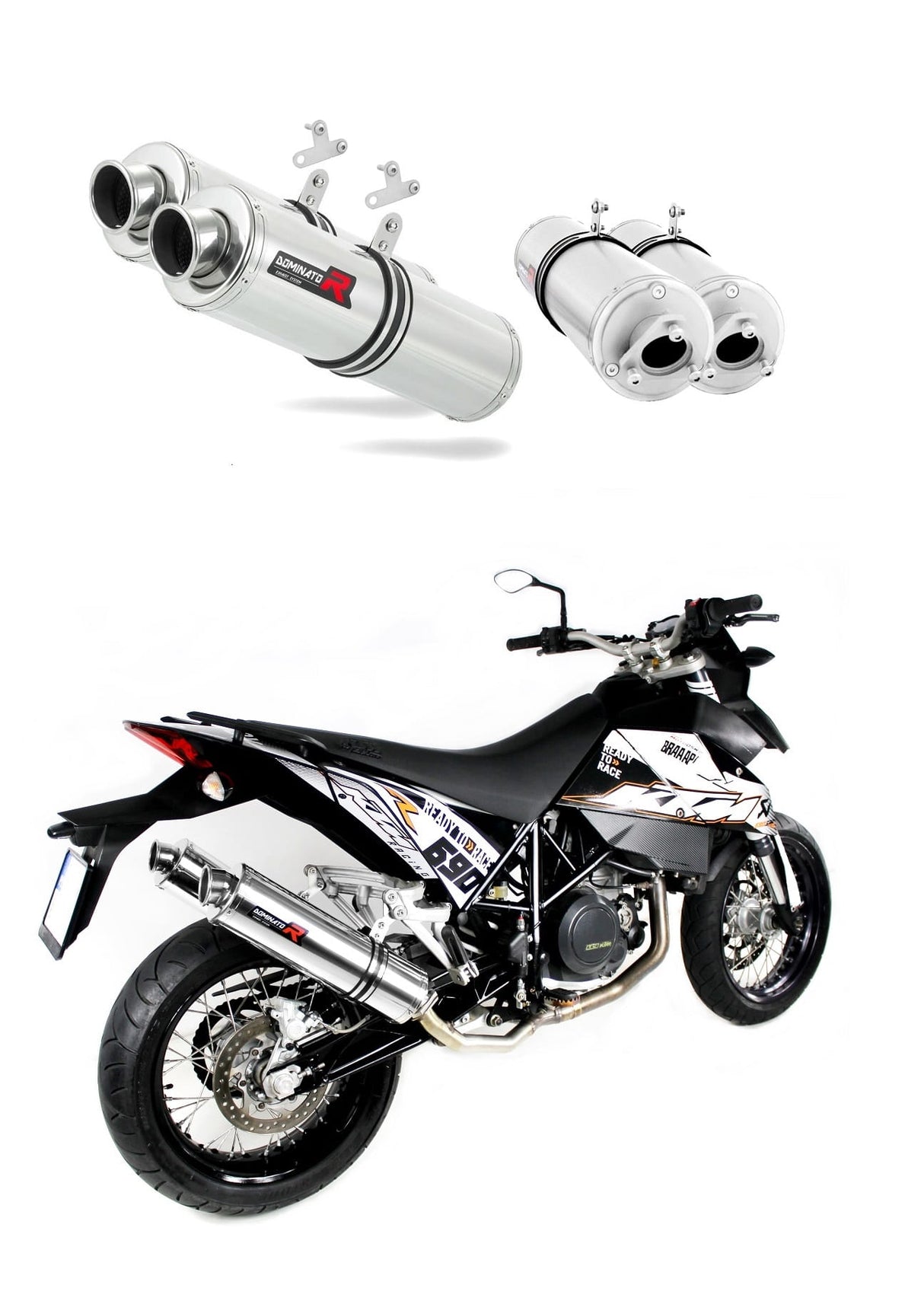 KTM 690 SM SUPERMOTO Exhaust Silencer Muffler ST + dB killer medium