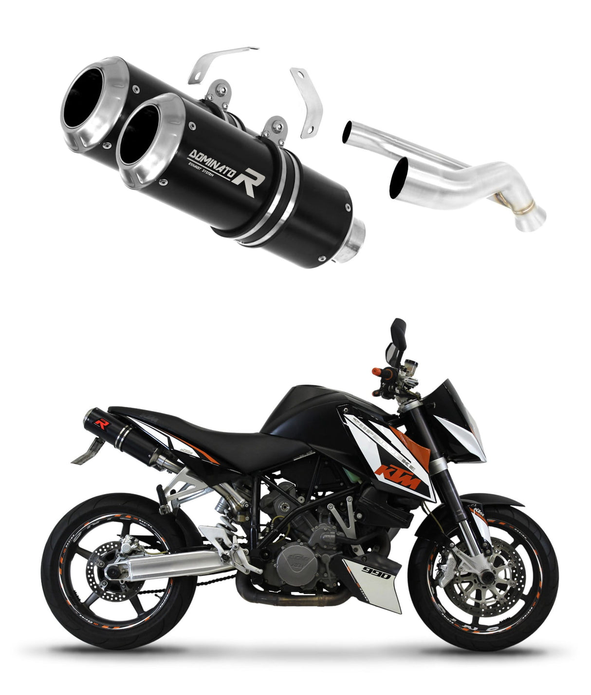 KTM 990 SUPER Duke 2005 - 2013 Exhaust Silencer Muffler GP BLACK + dB killer medium 20 m.