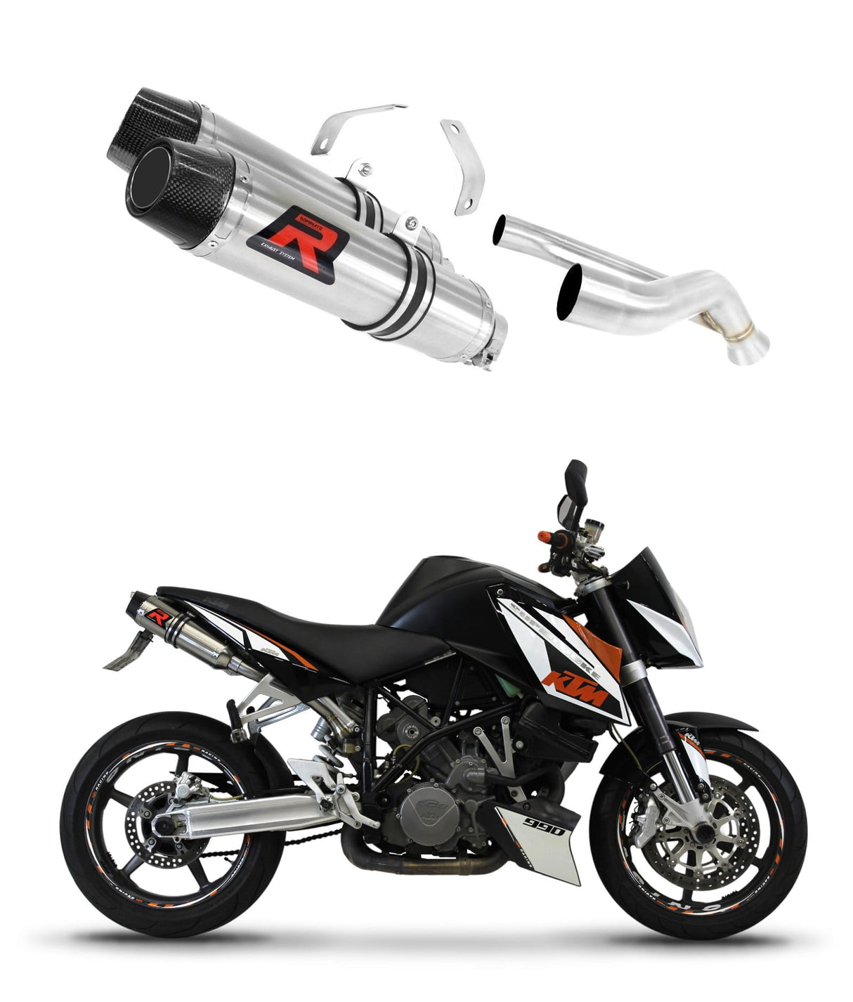 KTM 990 SUPER Duke 2005 - 2013 Exhaust Silencer Muffler HP3 + dB killer medium 20 m.