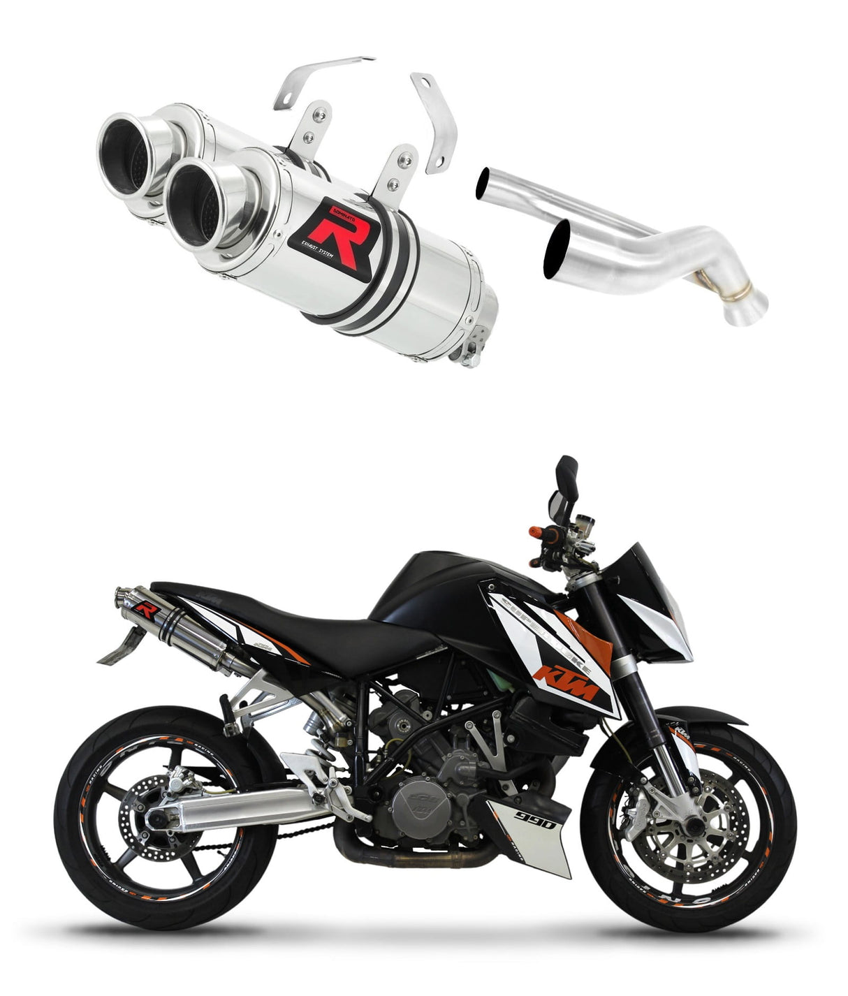 KTM 990 SUPER Duke 2005 - 2013 Exhaust Silencer Muffler GP1 + dB killer medium 20 m.