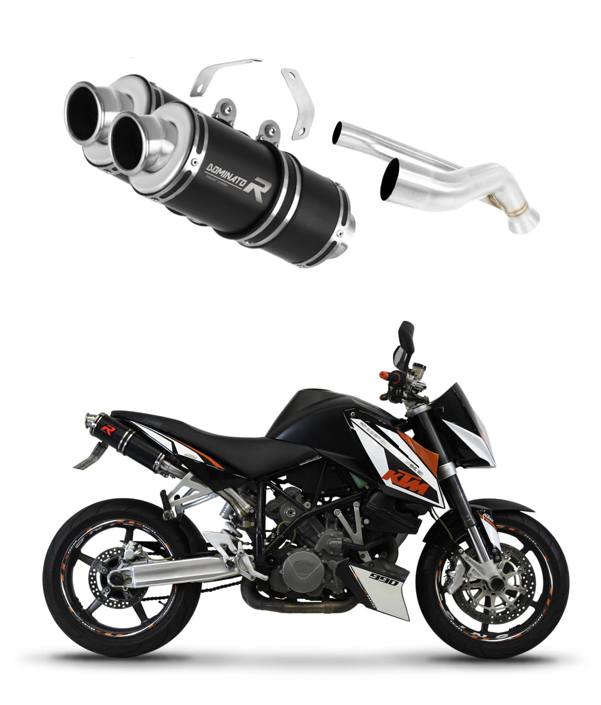 KTM 990 SUPER Duke 2005 - 2013 Exhaust Silencer Muffler GP1 BLACK + dB killer medium 20 m.