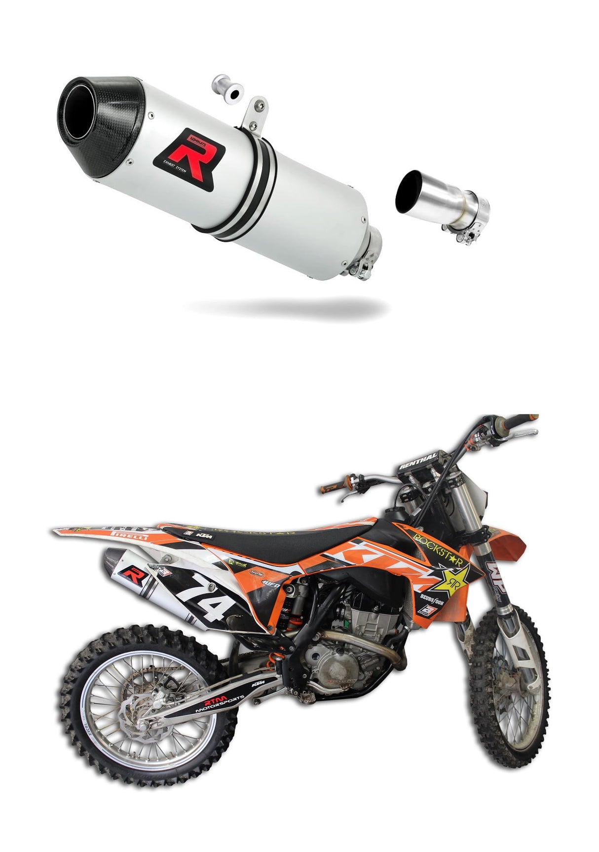KTM SX F 250 SXF 250 2011 - 2012 Exhaust Silencer Muffler MX2 + dB killer medium 20 m.