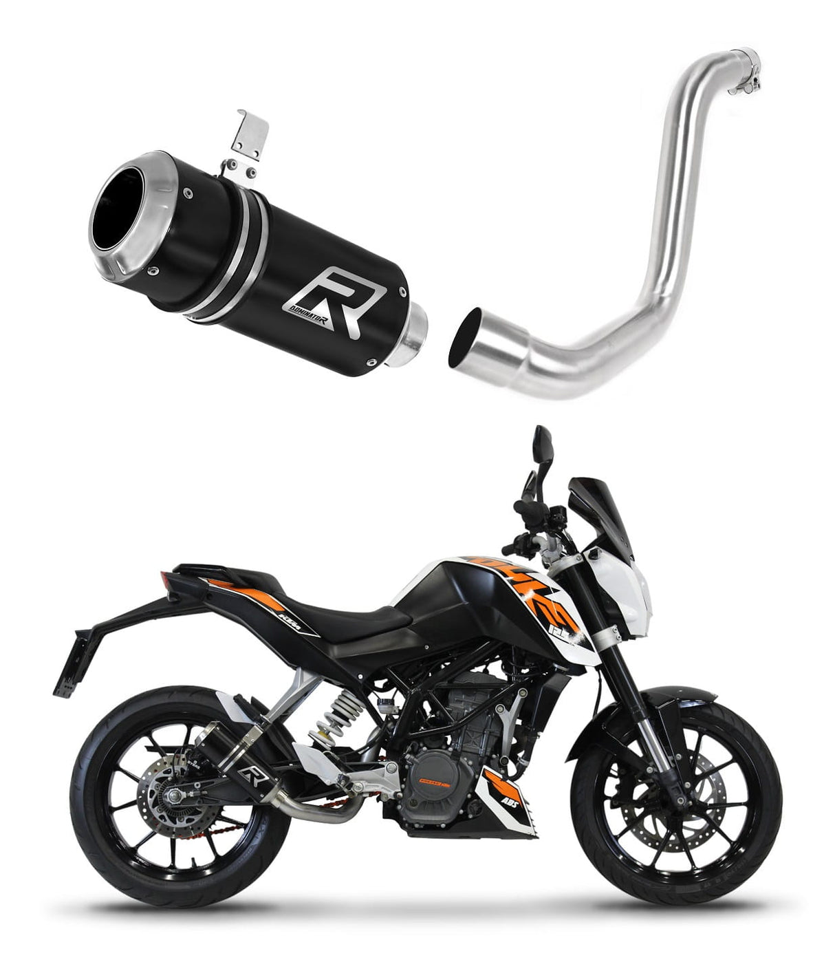 KTM 125 Duke 2012 - 2016 Exhaust Silencer Muffler GP BLACK + dB killer medium 20 m.