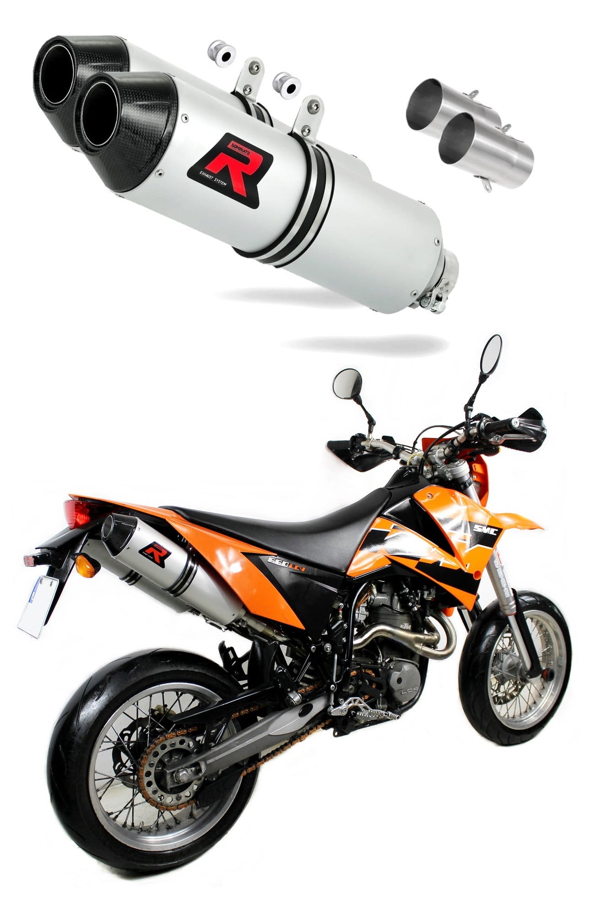 KTM 660 SMC 2005 - 2006 Exhaust Silencer Muffler MX2 + dB killer medium 20 m.