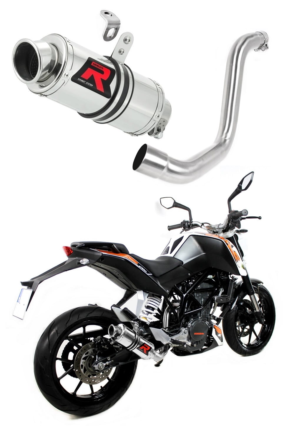 KTM 200 Duke 2011 - 2016 Exhaust Silencer Muffler GP1 + dB killer medium 20 m.