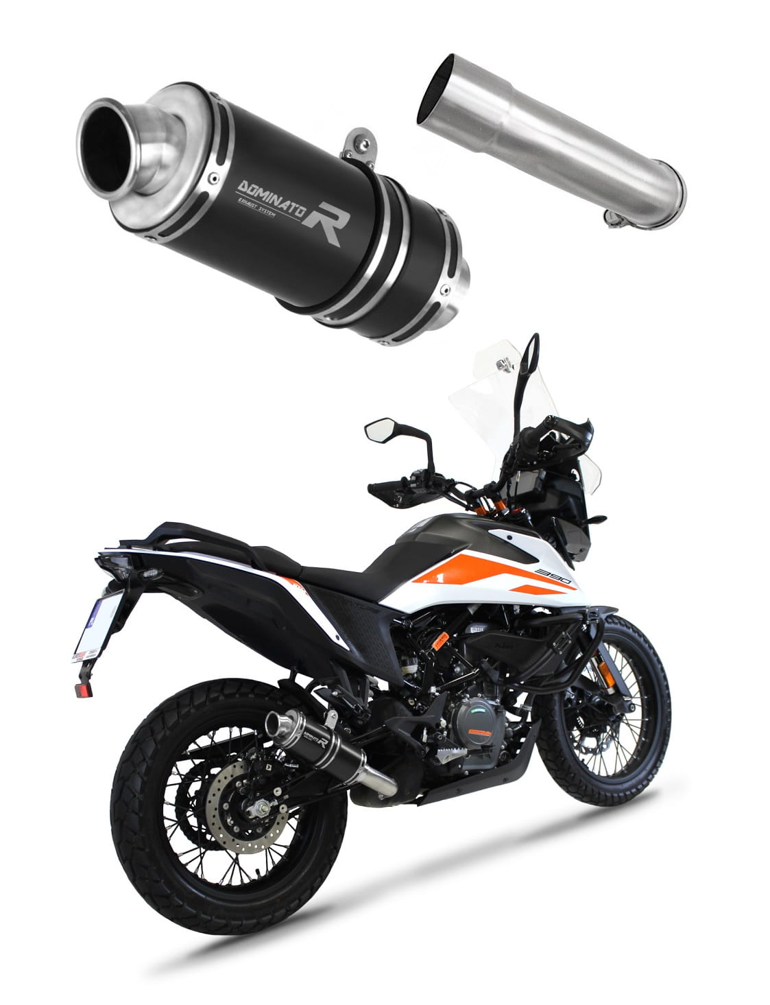 KTM 390 Adventure 2020 - 2024 Exhaust Silencer Muffler GP1 BLACK + dB killer medium 20 m.