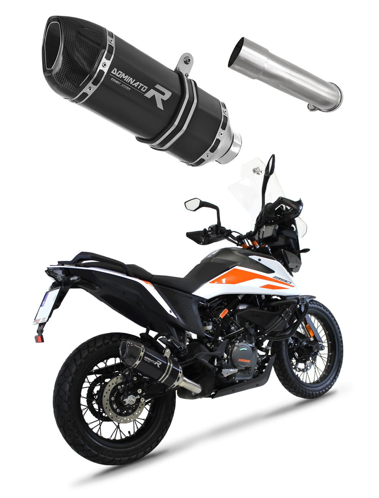 KTM 390 Adventure 2020 - 2024 Exhaust Silencer Muffler HP1 BLACK + dB killer medium 20 m.