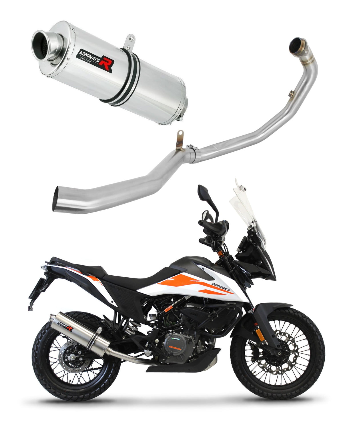 KTM 390 Adventure 2020 - 2024 Full Exhaust System Collector Silencer OV + dB killer medium 20 m.