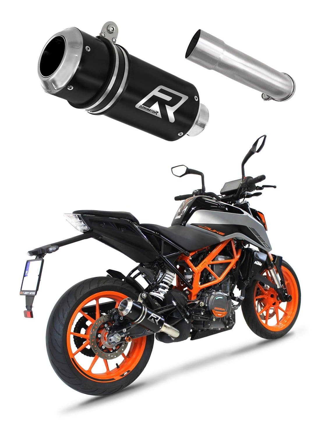 KTM 390 Duke 2021 - 2023 Exhaust Silencer Muffler GP BLACK + dB killer medium 20 m.