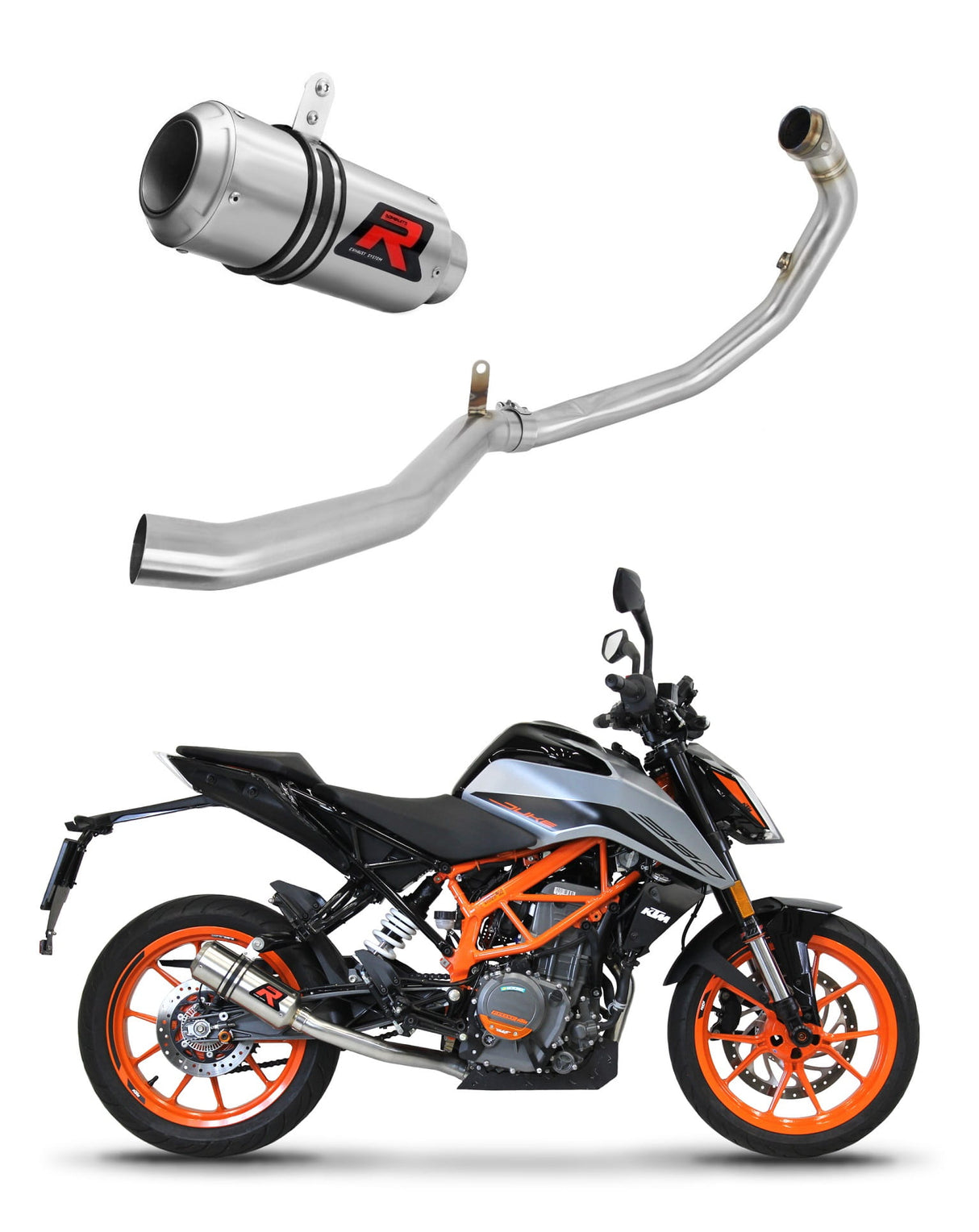 KTM 390 Duke 2021 - 2023 Full Exhaust System Collector Silencer GP + dB killer medium 20 m.