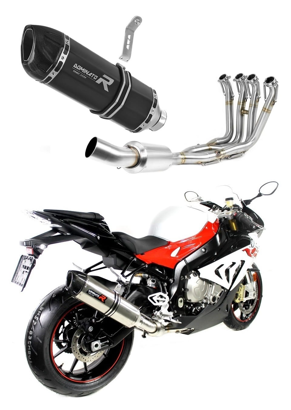 BMW S1000RR EX 2017 - 2018 Full Exhaust System Collector Silencer HP1 BLACK + dB killer medium 20 m.