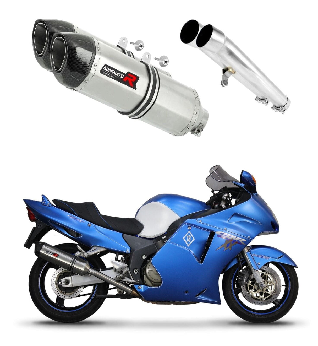 Honda CBR 1100 XX 1996 - 2006 Exhaust Silencer Muffler HP1 + dB killer medium 19 m.