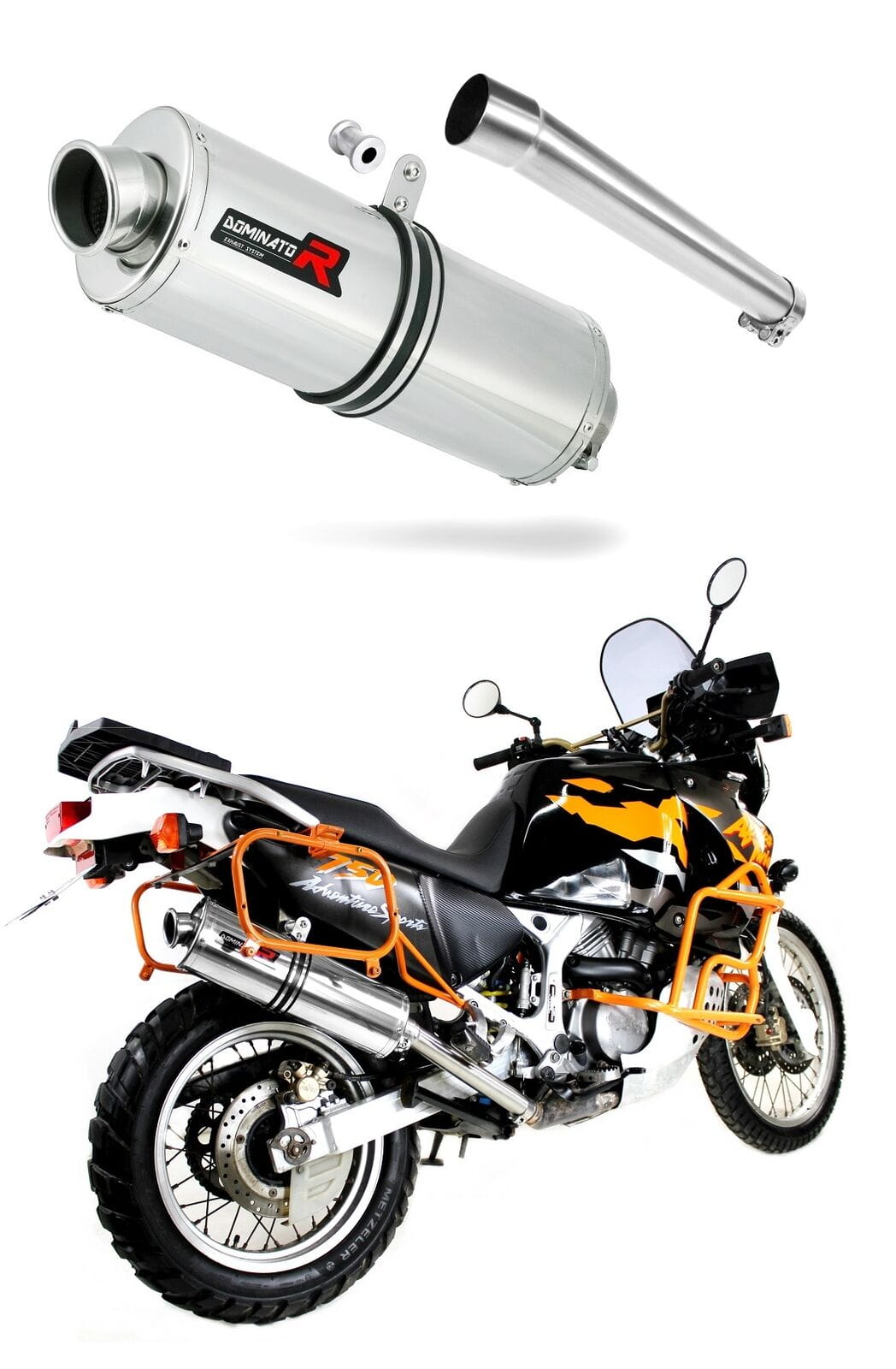 Honda XRV 750 AFRICA TWIN RD07A 1996 - 2003 Exhaust Silencer Muffler OV + dB killer medium 19 m.