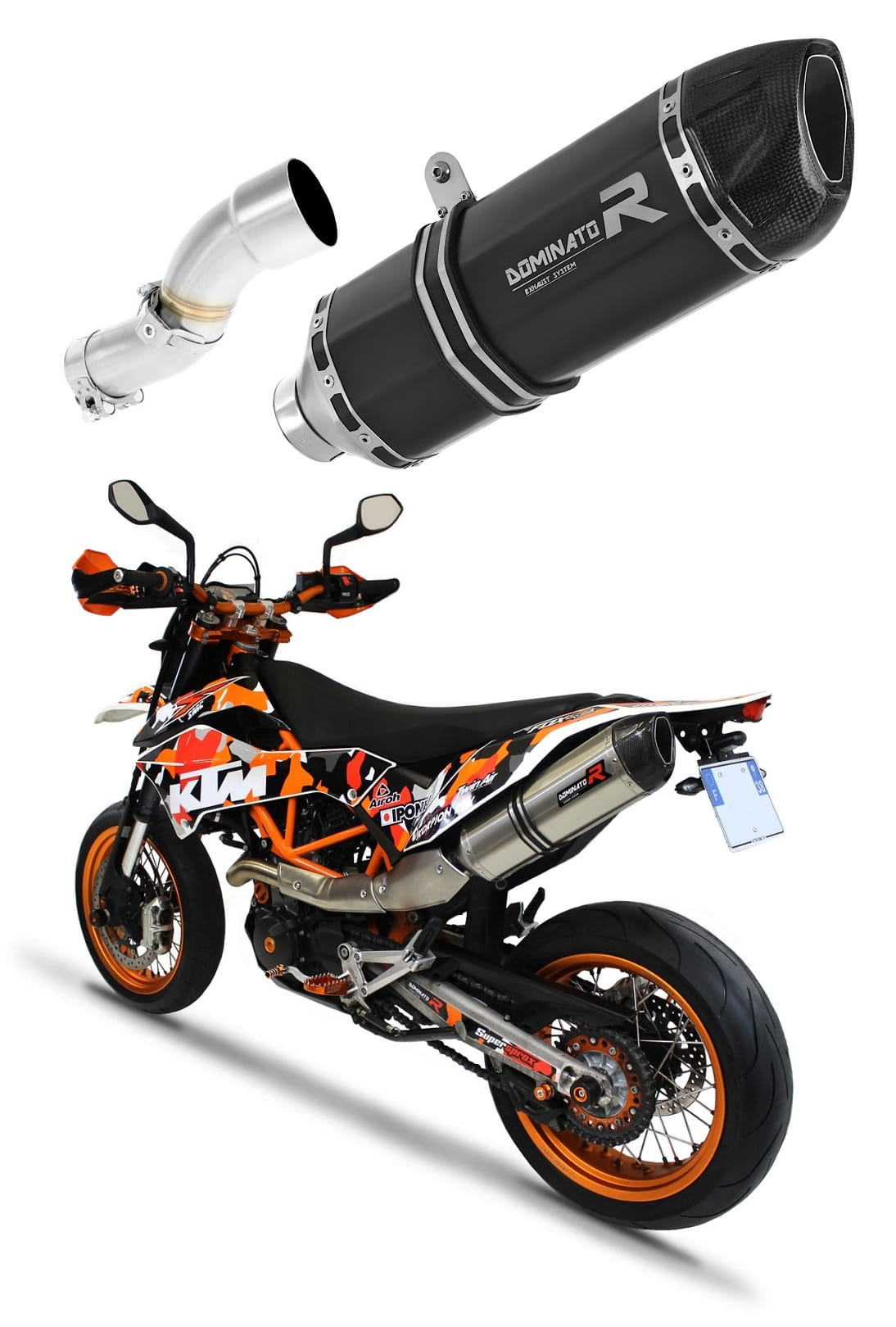 KTM 690 SMC R 2012 - 2017 Exhaust Silencer Muffler HP1 BLACK + dB killer medium 20 m.