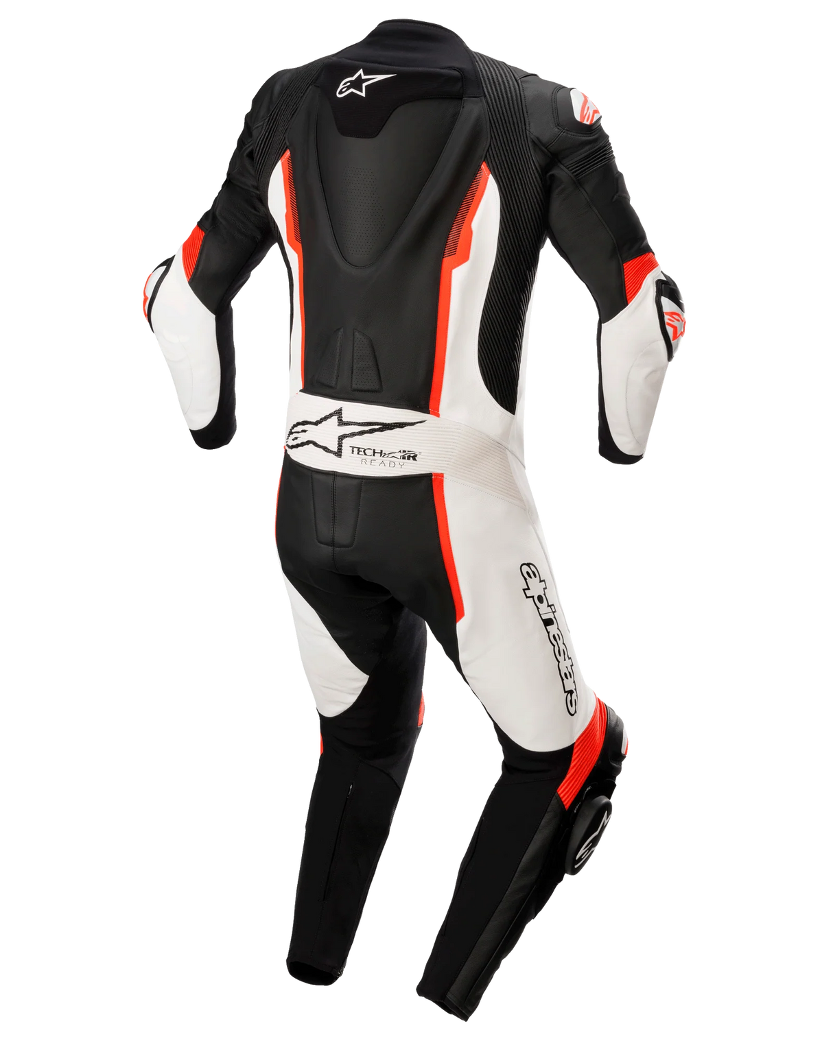Missile V2 1-Piece Leather Suit - Black White Red Fluo