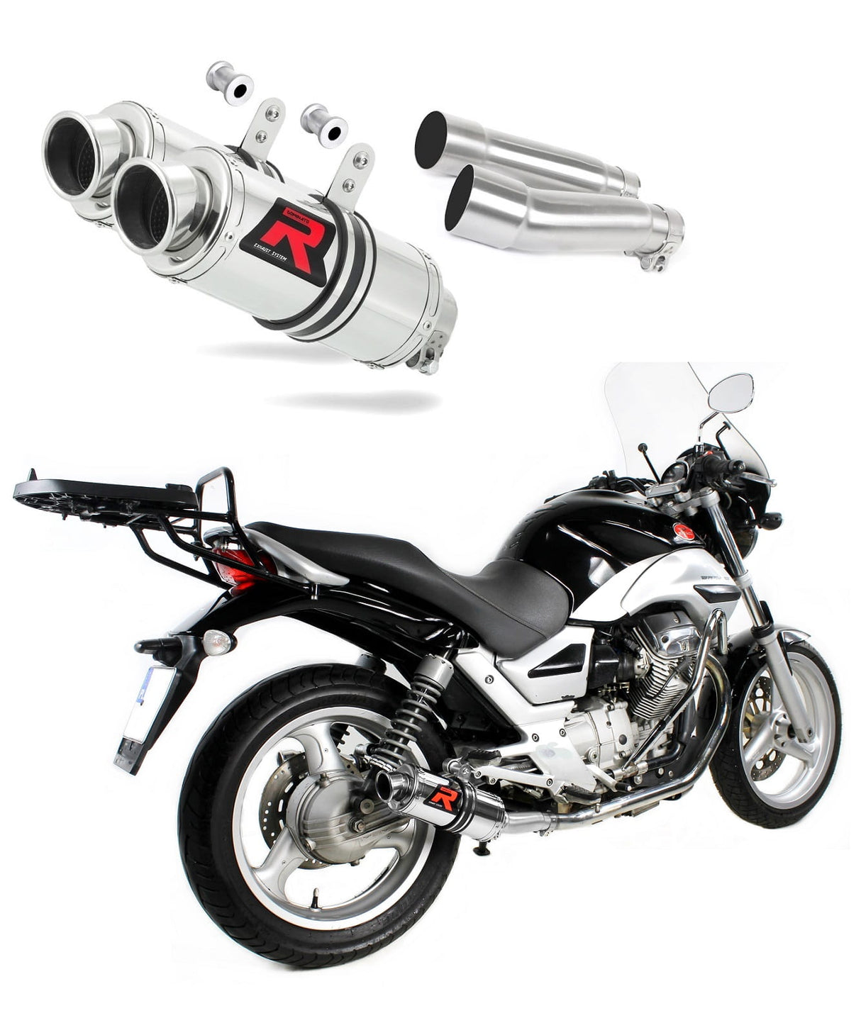 Moto Guzzi BREVA ie 750 2003 - 2009 Exhaust Silencer Muffler GP1 + dB killer medium 20 m.