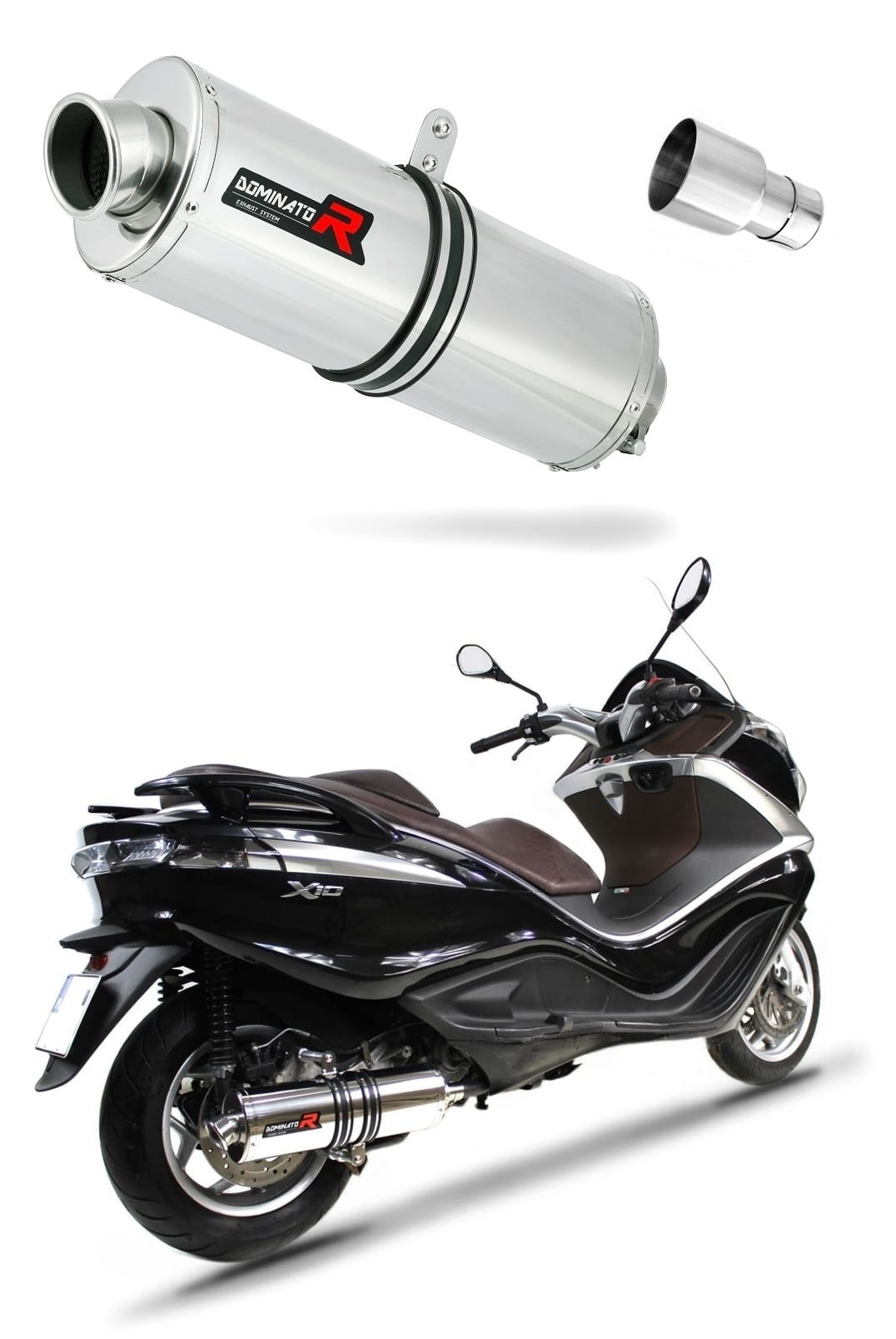 Piaggio X10 125 2012 - 2016 Exhaust Silencer Muffler OV + dB killer medium 20 m.