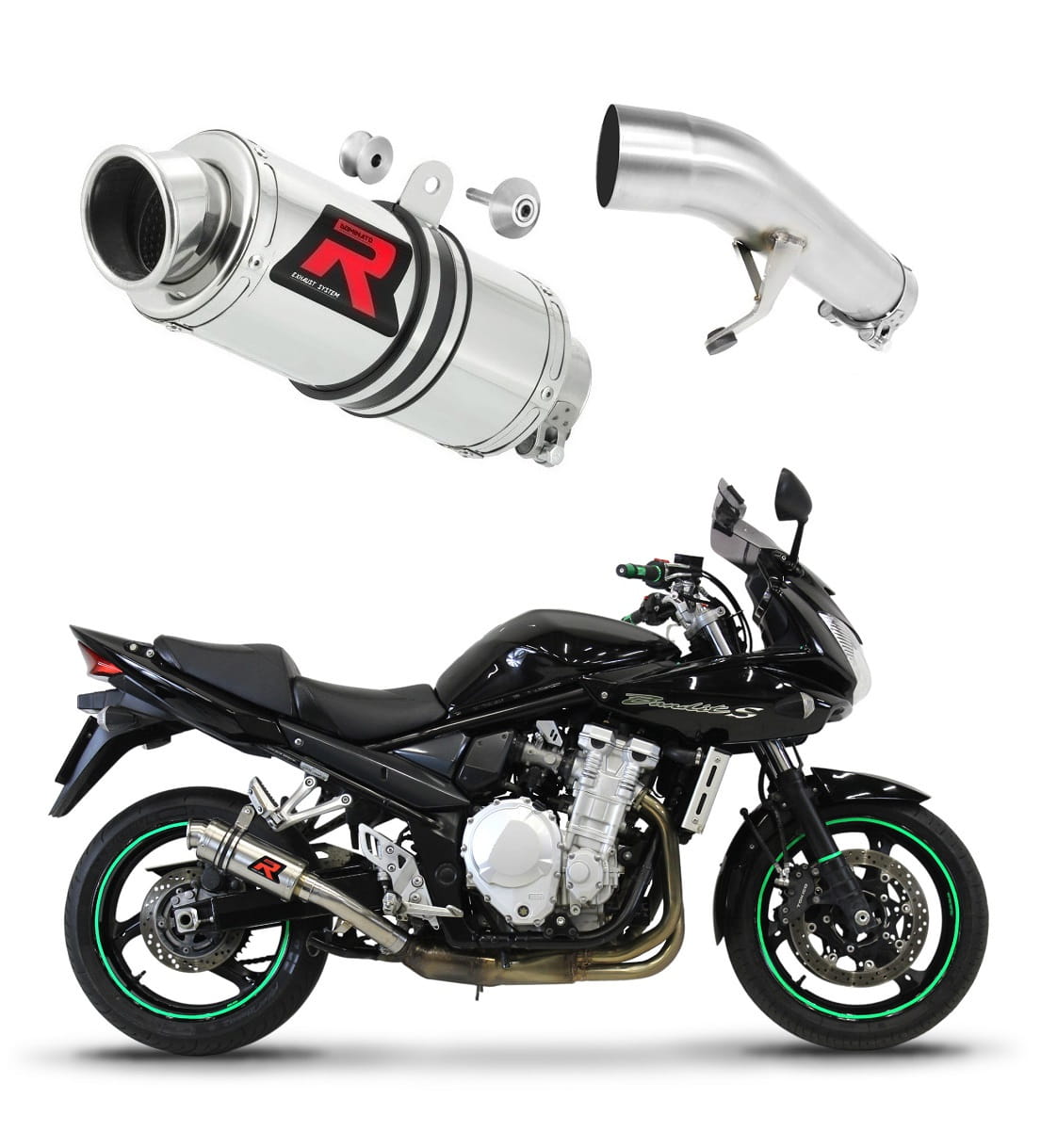 Suzuki GSF 650 BANDIT N / S 2007 - 2016 Exhaust Silencer Muffler GP1 + dB killer medium 20 m.