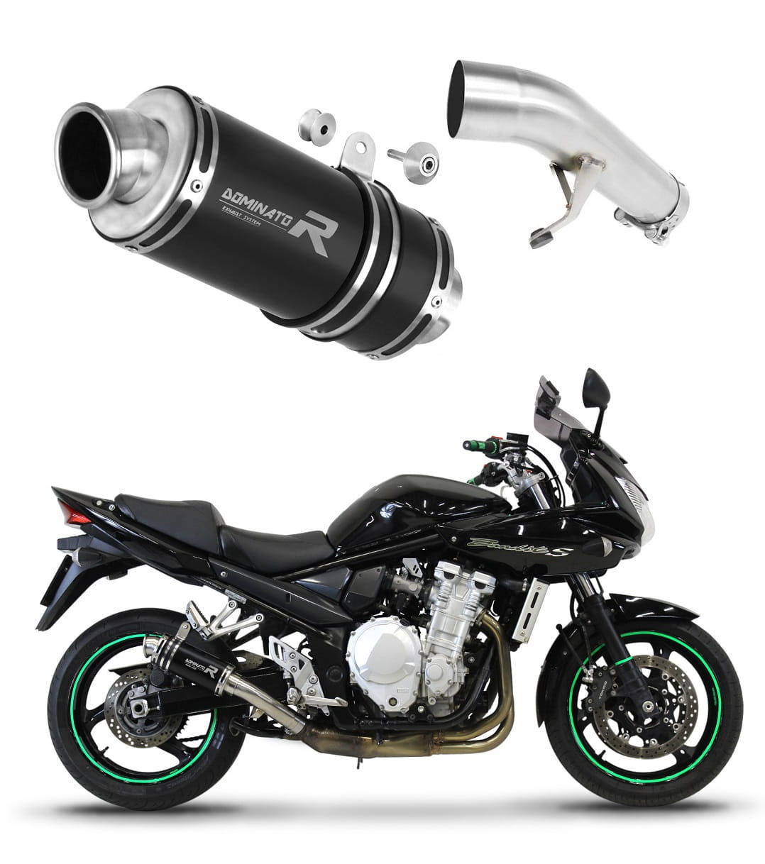 Suzuki GSF 650 BANDIT N / S 2007 - 2016 Exhaust Silencer Muffler GP1 BLACK + dB killer medium 20 m.