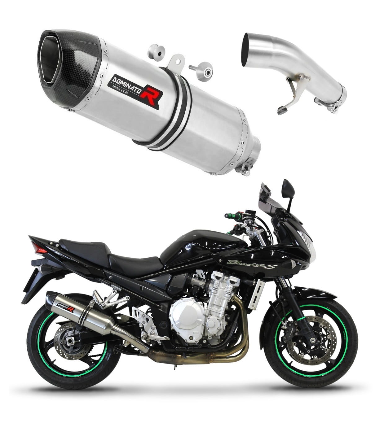 Suzuki GSF 650 BANDIT N / S 2007 - 2016 Exhaust Silencer Muffler HP1 + dB killer medium 20 m.