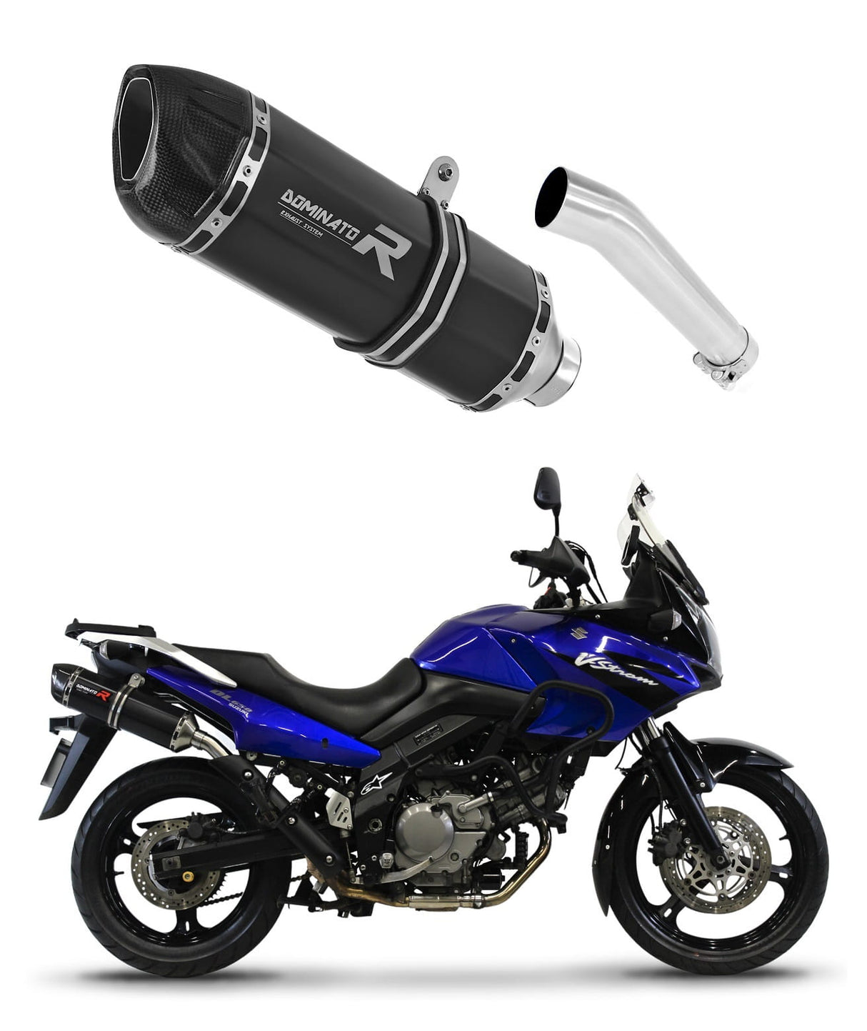 Suzuki DL 650 V-Strom 2004 - 2006 Exhaust Silencer Muffler HP1 BLACK + dB killer medium 20 m.