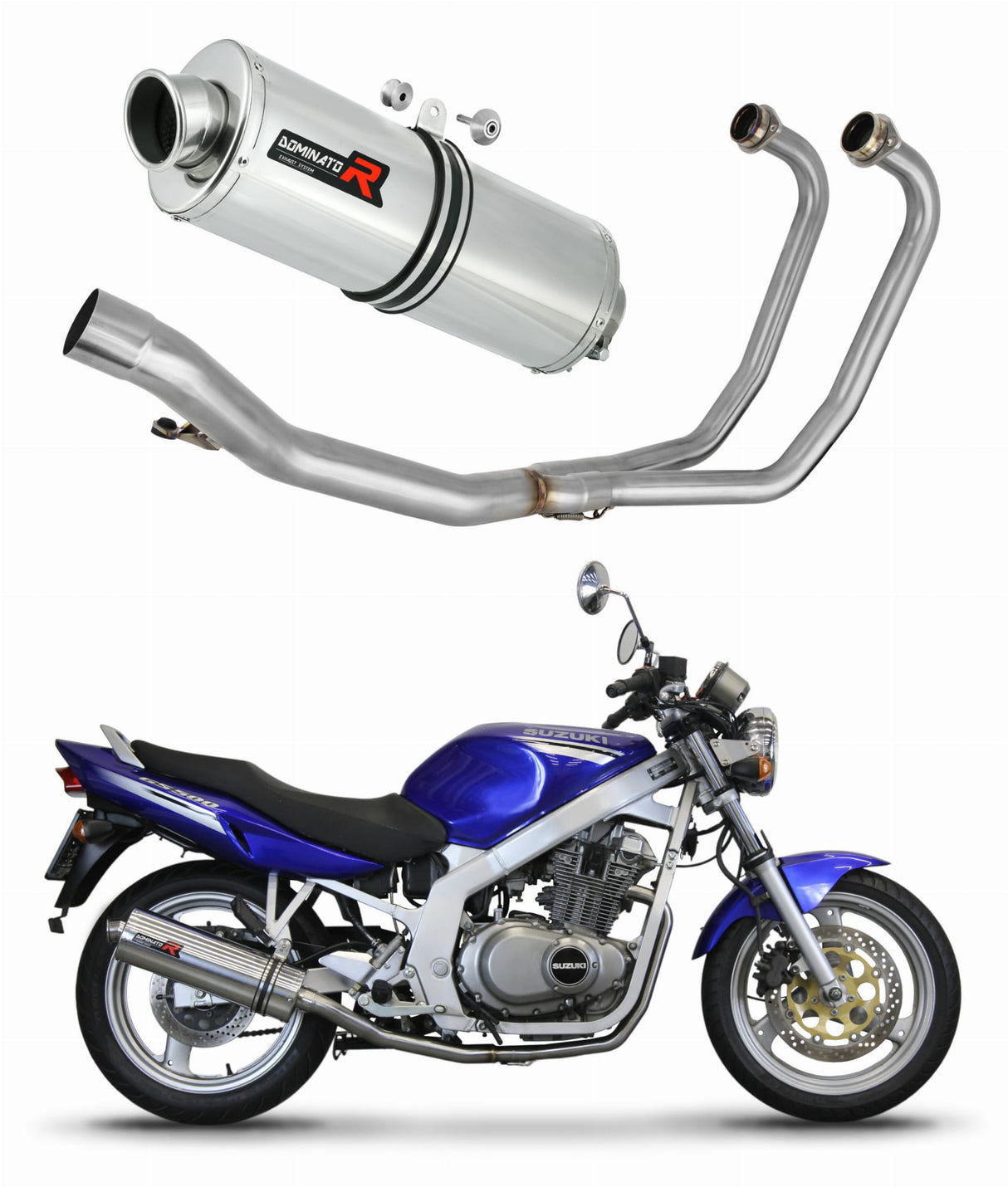 Suzuki GS 500E 1989 - 2009 Full Exhaust System Collector Silencer OV + dB killer medium 19 m.
