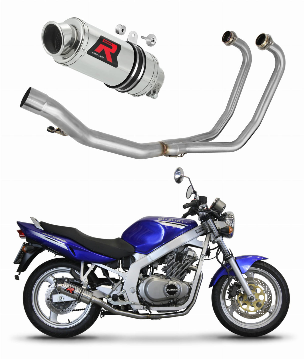 Suzuki GS 500E 1989 - 2009 Full Exhaust System Collector Silencer GP1 + dB killer medium 19 m.