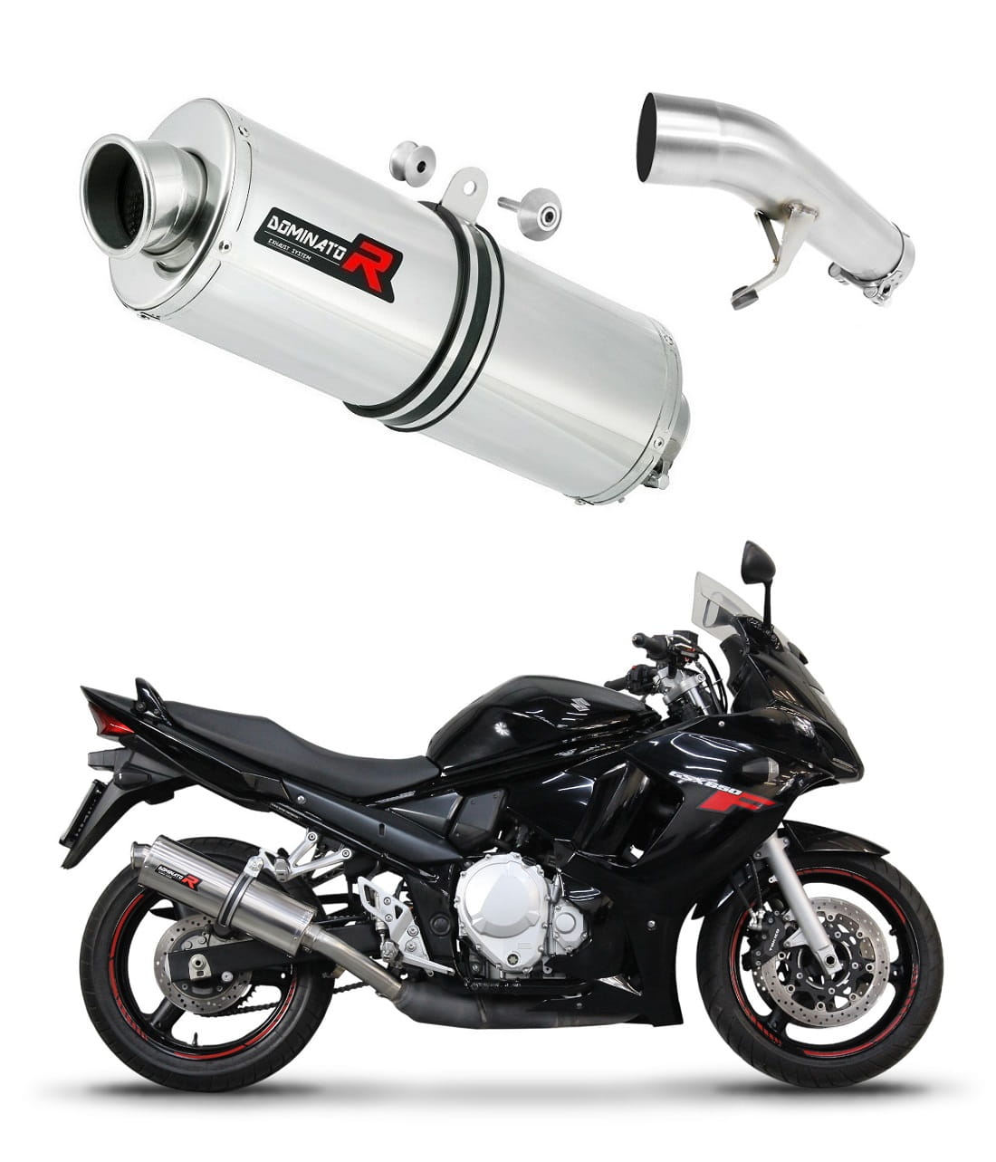 Suzuki GSXF 650 2007 - 2016 Exhaust Silencer Muffler OV + dB killer medium 20 m.