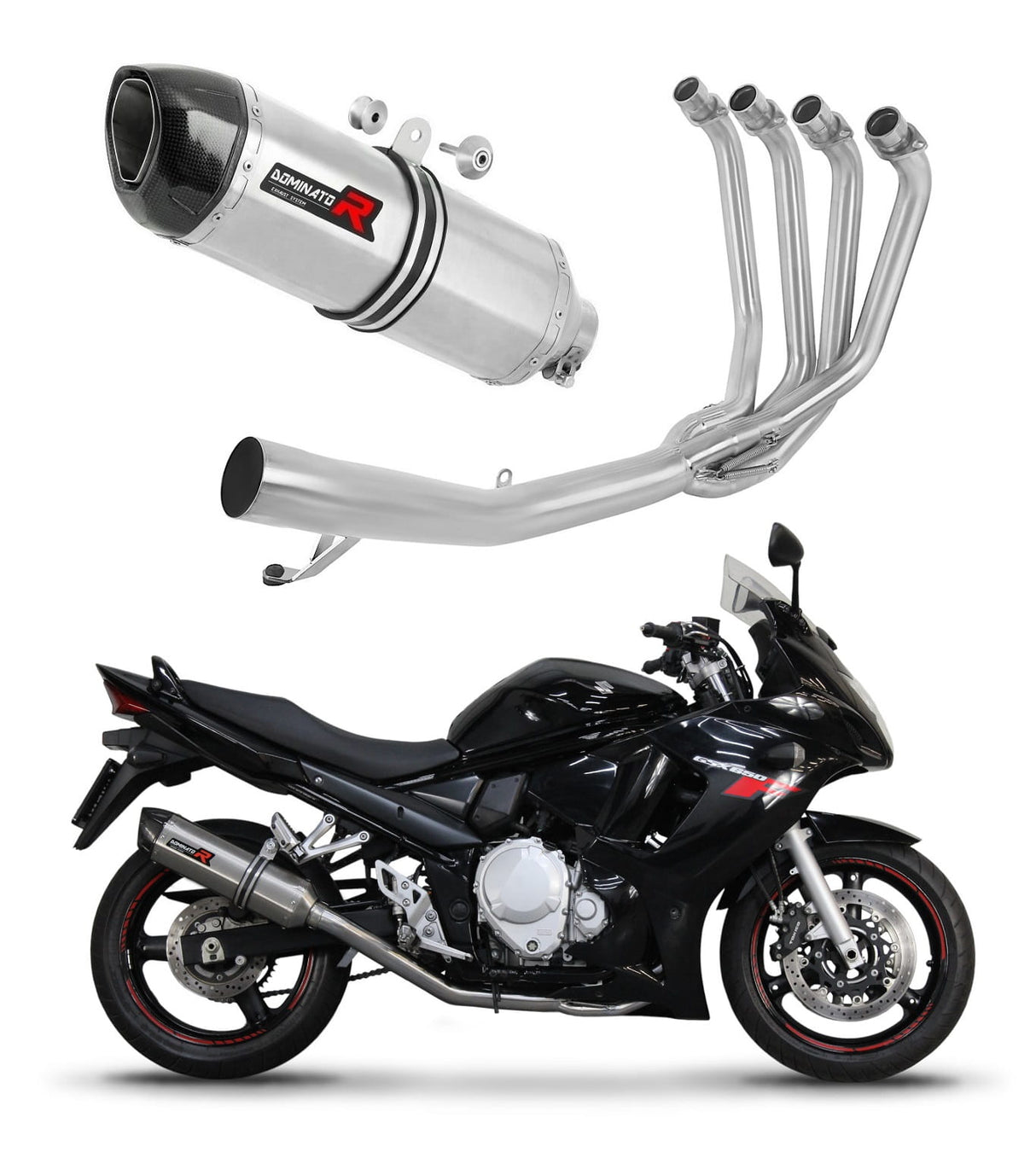 Suzuki GSXF 650 2007 - 2016 Full Exhaust System Collector Silencer HP1 + dB killer 20 m.
