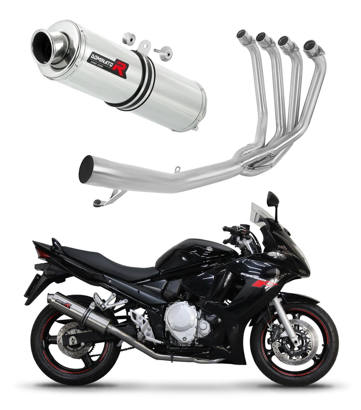 Suzuki GSXF 650 2007 - 2016 Full Exhaust System Collector Silencer ST + dB killer 20 m.