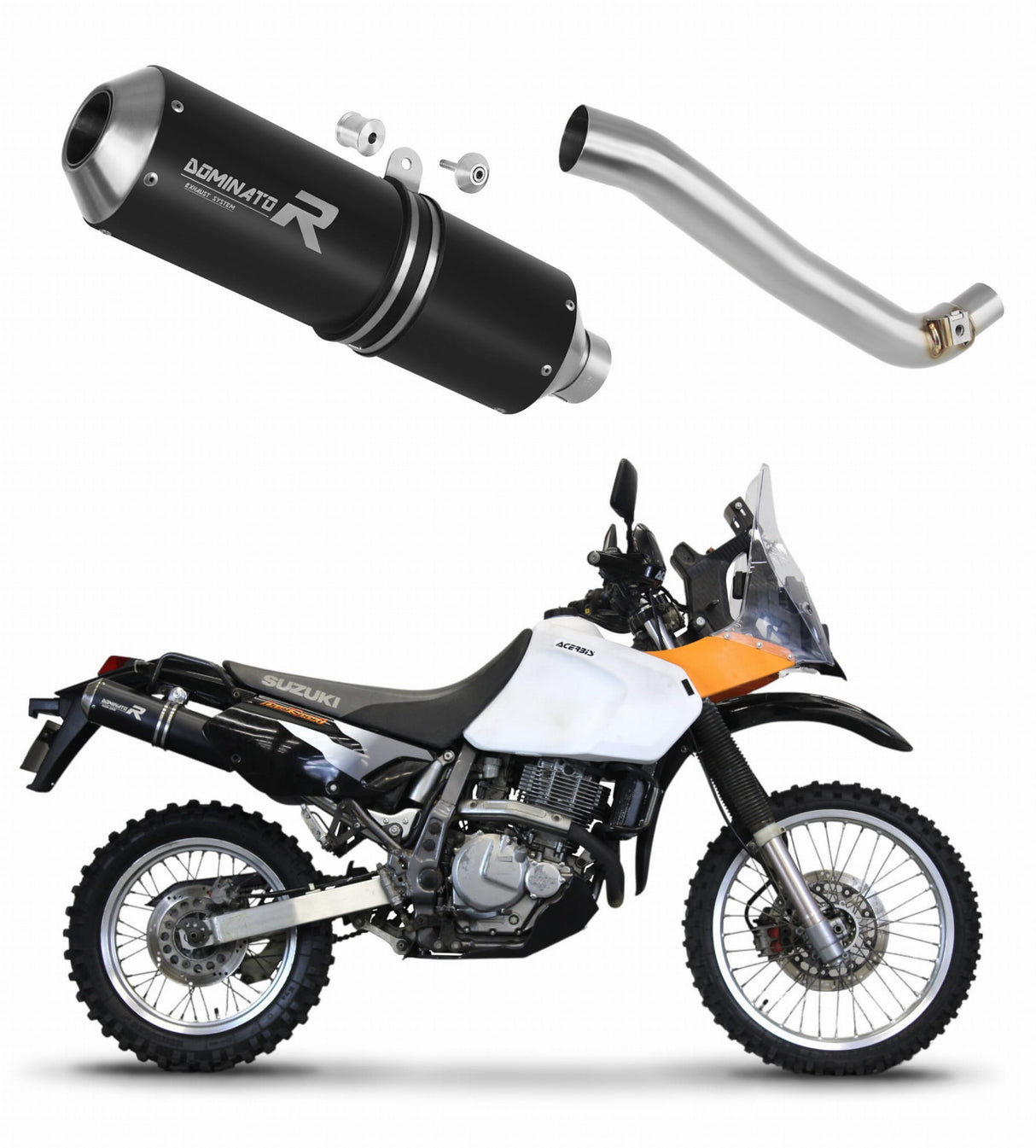 Suzuki DR 650 SE / S 1996 - 2024 Exhaust Silencer Muffler MX BLACK + dB killer medium 19 m.