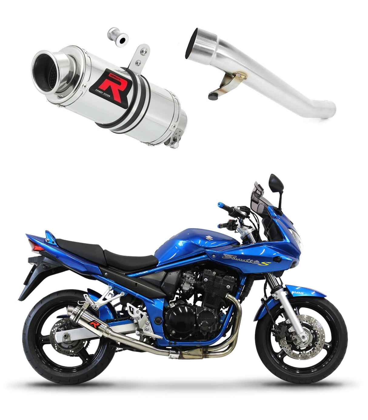 Suzuki GSF 650 BANDIT N / S 2005 - 2006 Exhaust Silencer Muffler GP1 + dB killer medium 20 m.