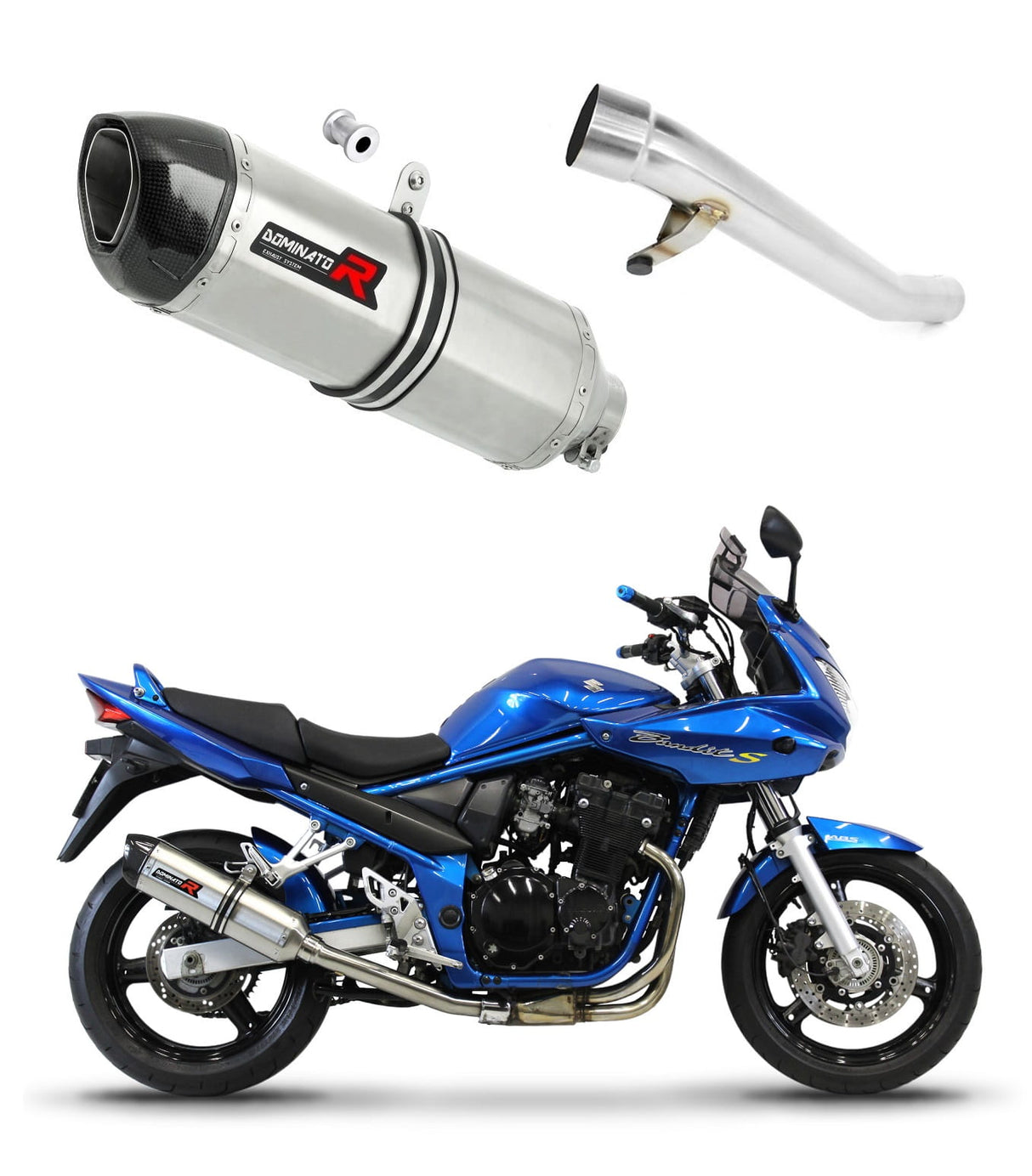 Suzuki GSF 650 BANDIT N / S 2005 - 2006 Exhaust Silencer Muffler HP1 + dB killer medium 20 m.