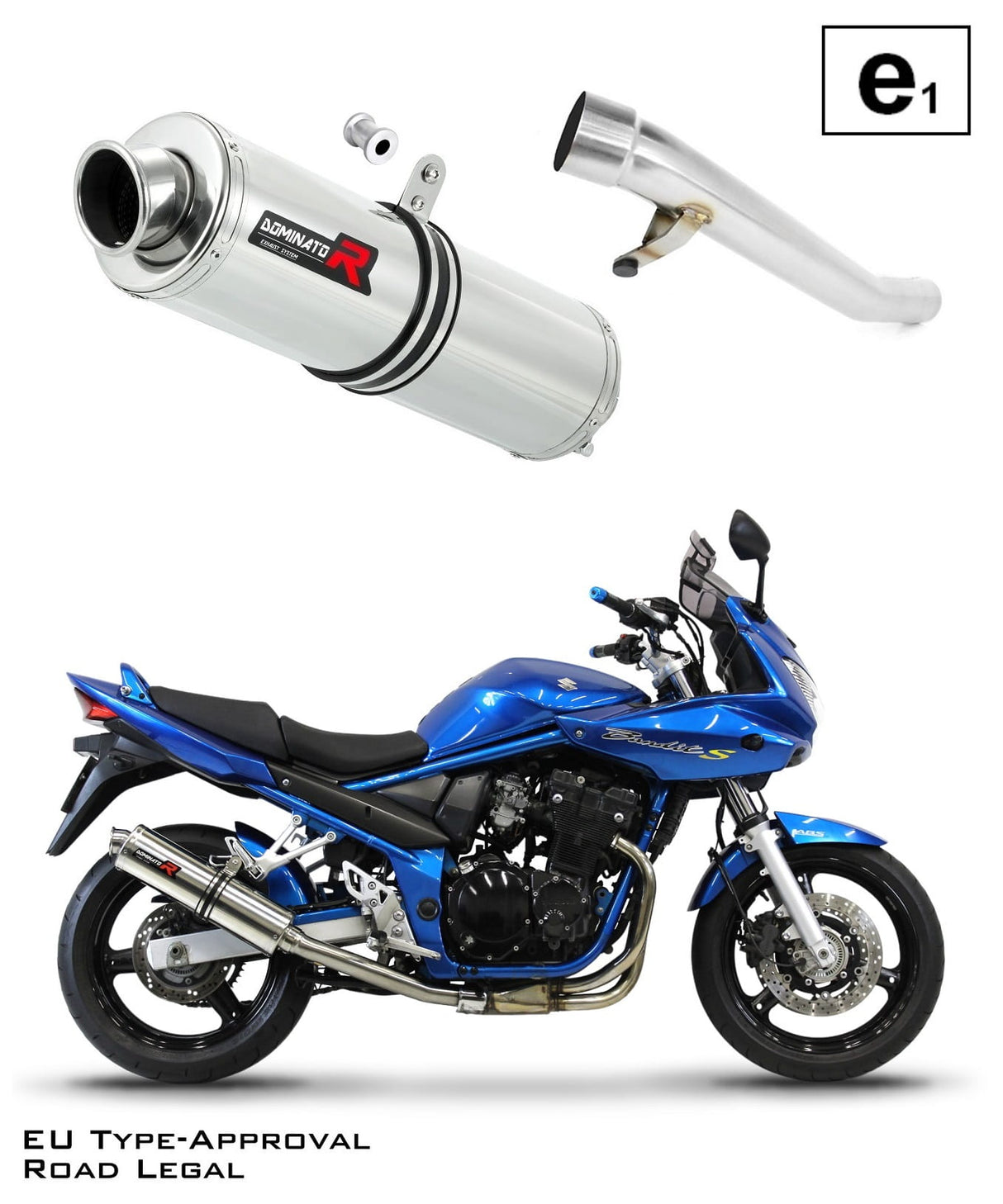 GSF 650 S BANDIT EU Approved Exhaust Silencer ROUND 2005 - 2006 20 m.